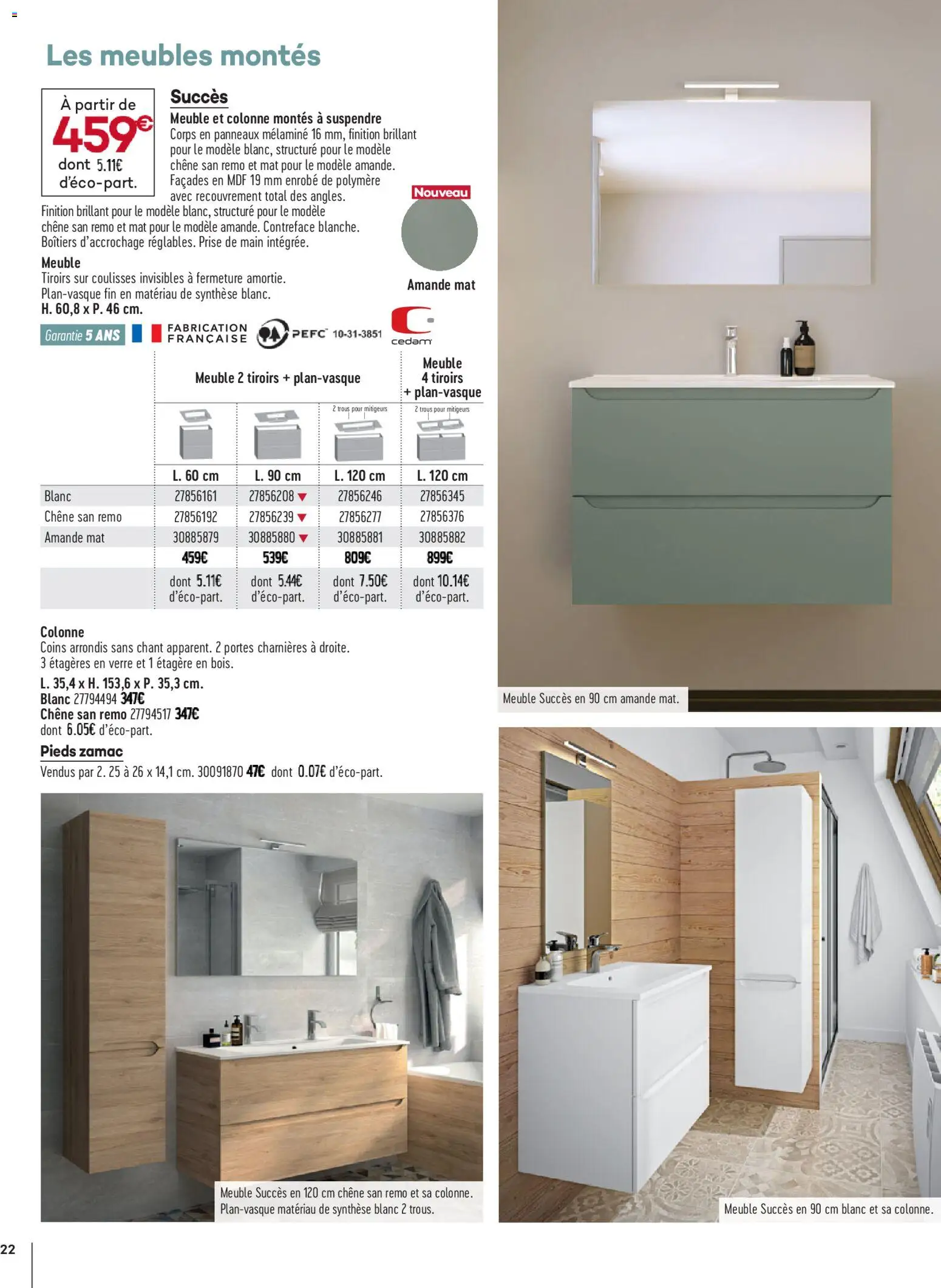 {H1} | Page: 22 | Produits: Amande, Étagère, Prise, Portes