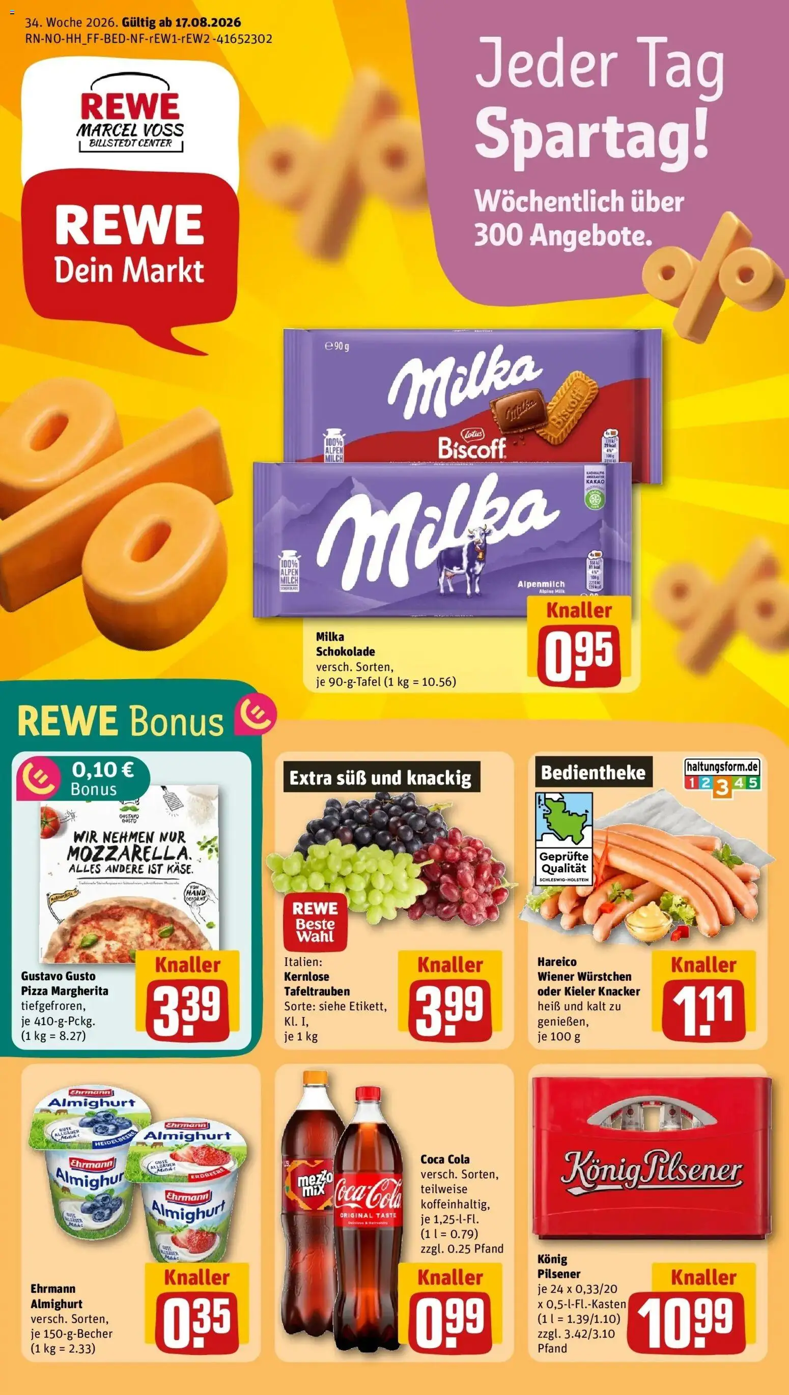 REWE Prospekt ab 17.08.2026 zum Blättern » Angebote | Seite: 1 | Produkte: Coca cola, Schokolade, Milka schokolade, Milka