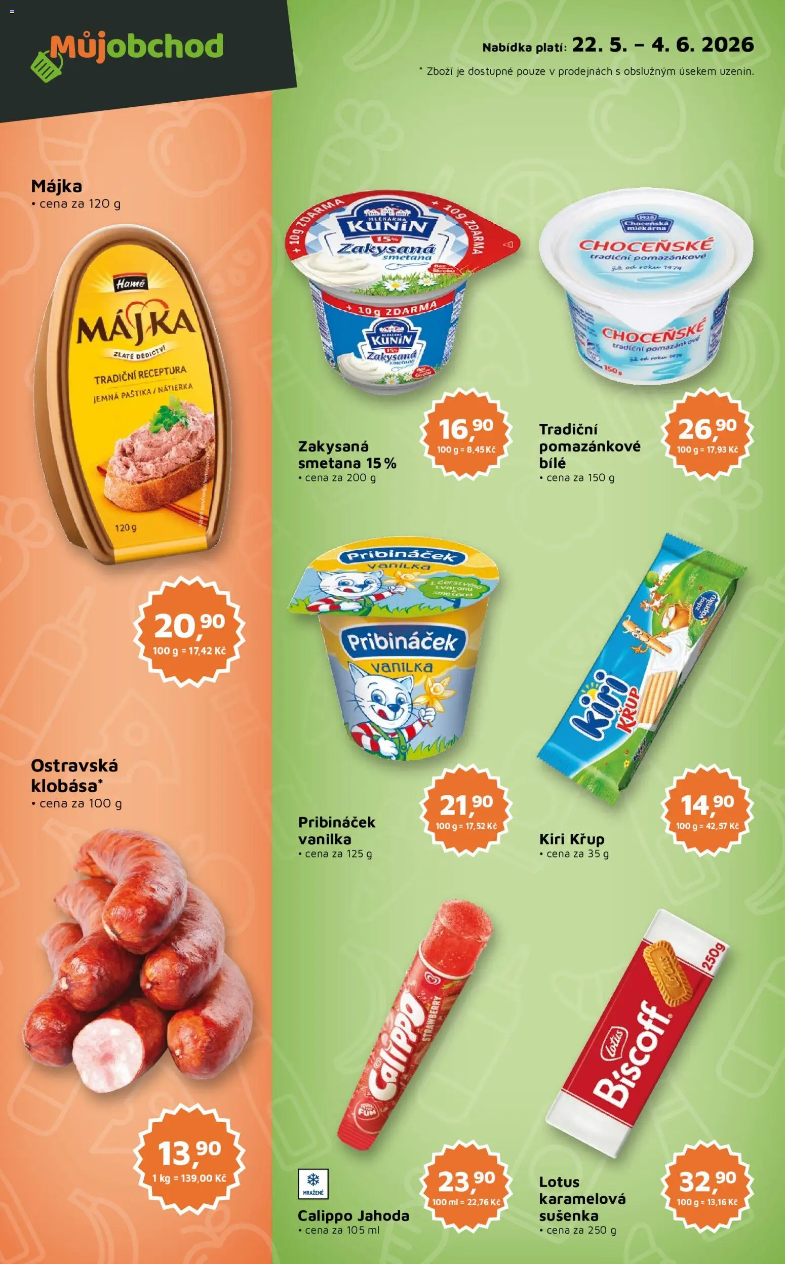 Můj obchod leták - Brand od 22.05.2026 | Strana: 2 | Produkty: Smetana, Pribináček, Lotus, Paštika