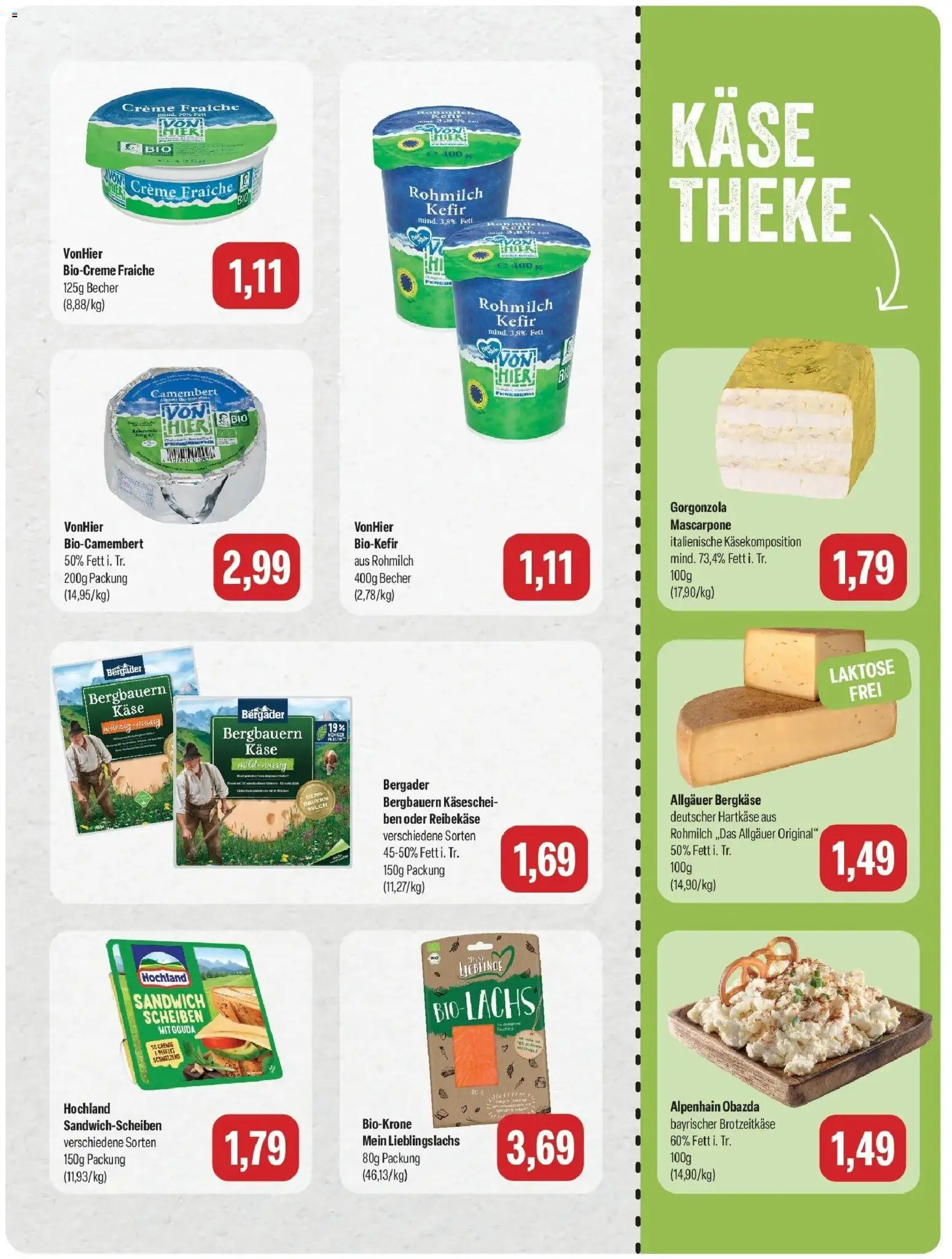 Feneberg Aktuelle Angebote (ab 25.10.2026) zum Blättern | Seite: 7 | Produkte: Kefir, Gouda, Creme, Lachs