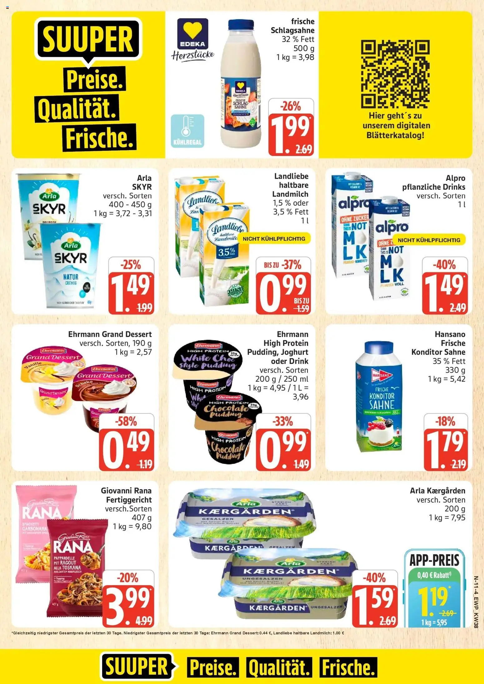 Edeka Prospekt Rostock (ab 14.09.2026) » Angebote Online | Seite: 14 | Produkte: Joghurt, Spaghetti, Skyr, Sahne