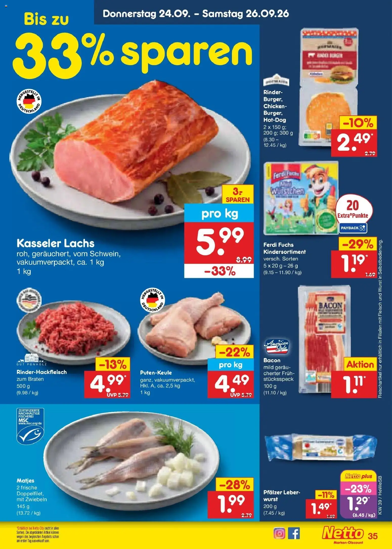 Netto Marken-Discount Prospekt Hamburg – gültig ab 21.09.2026 | Seite: 49 | Produkte: Lachs, Zwiebeln, Wurst, Fleisch