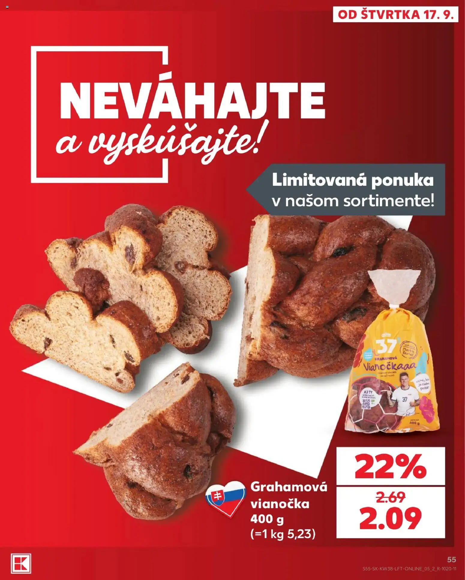 Kaufland SK akciós ujság - amely érvényes a következő dátumtól: 2026.09.17. | Oldal: 55