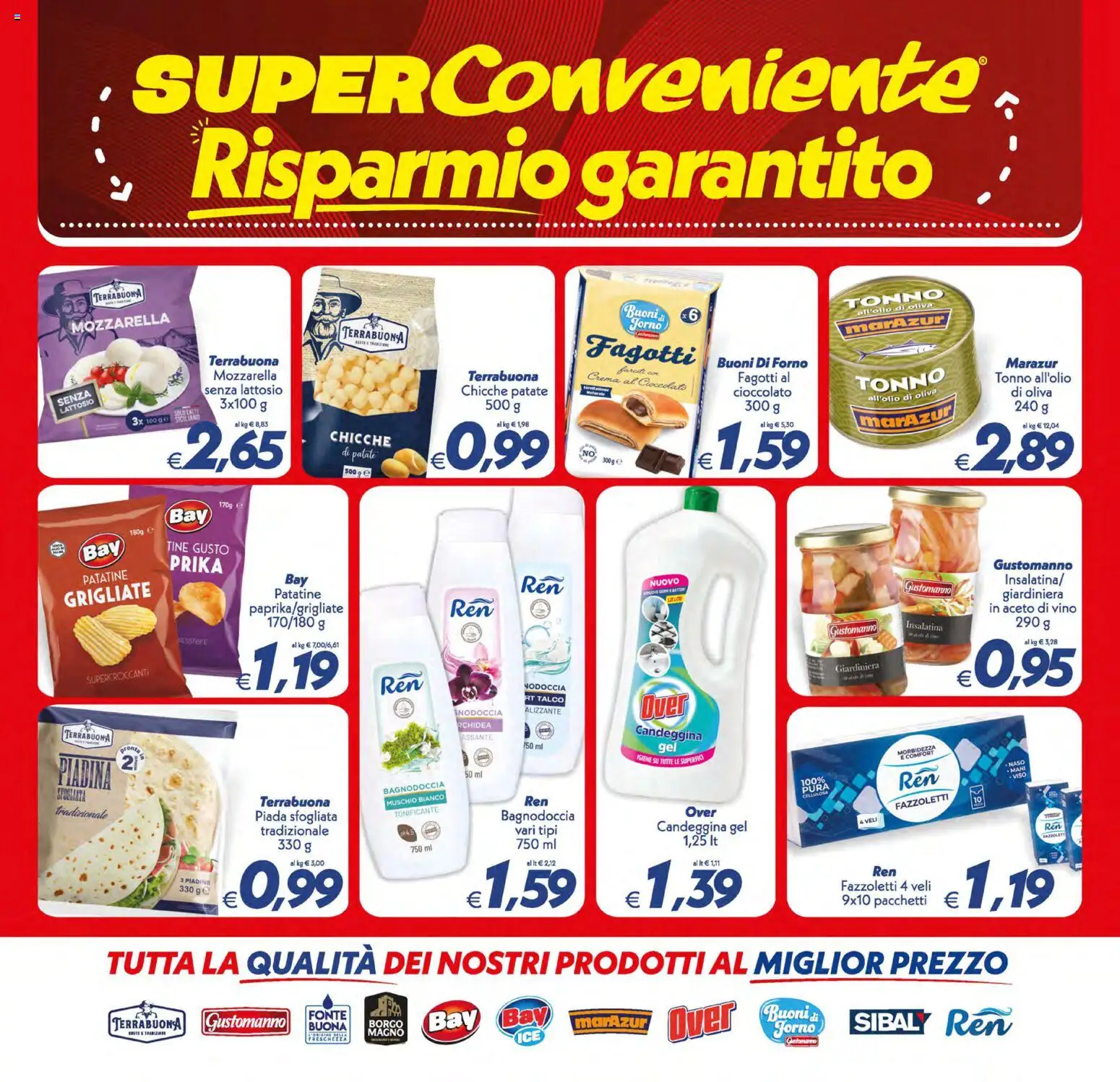 Volantino SuperConveniente del 21/08/2026 | Pagina: 22 | Prodotti: Candeggina, Aceto di vino, Crema al cioccolato, Senza lattosio