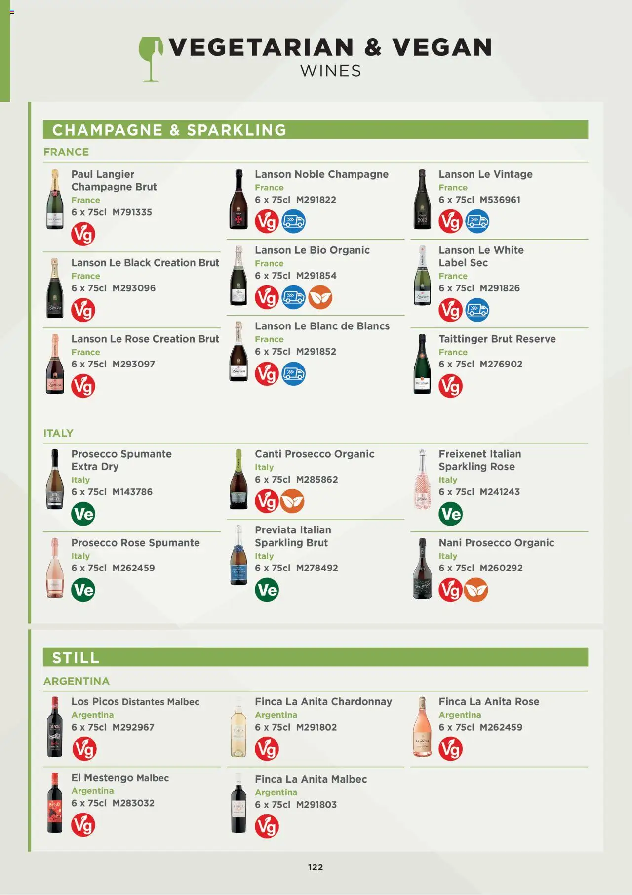 {H1} | Page: 122 | Products: Prosecco, Champagne