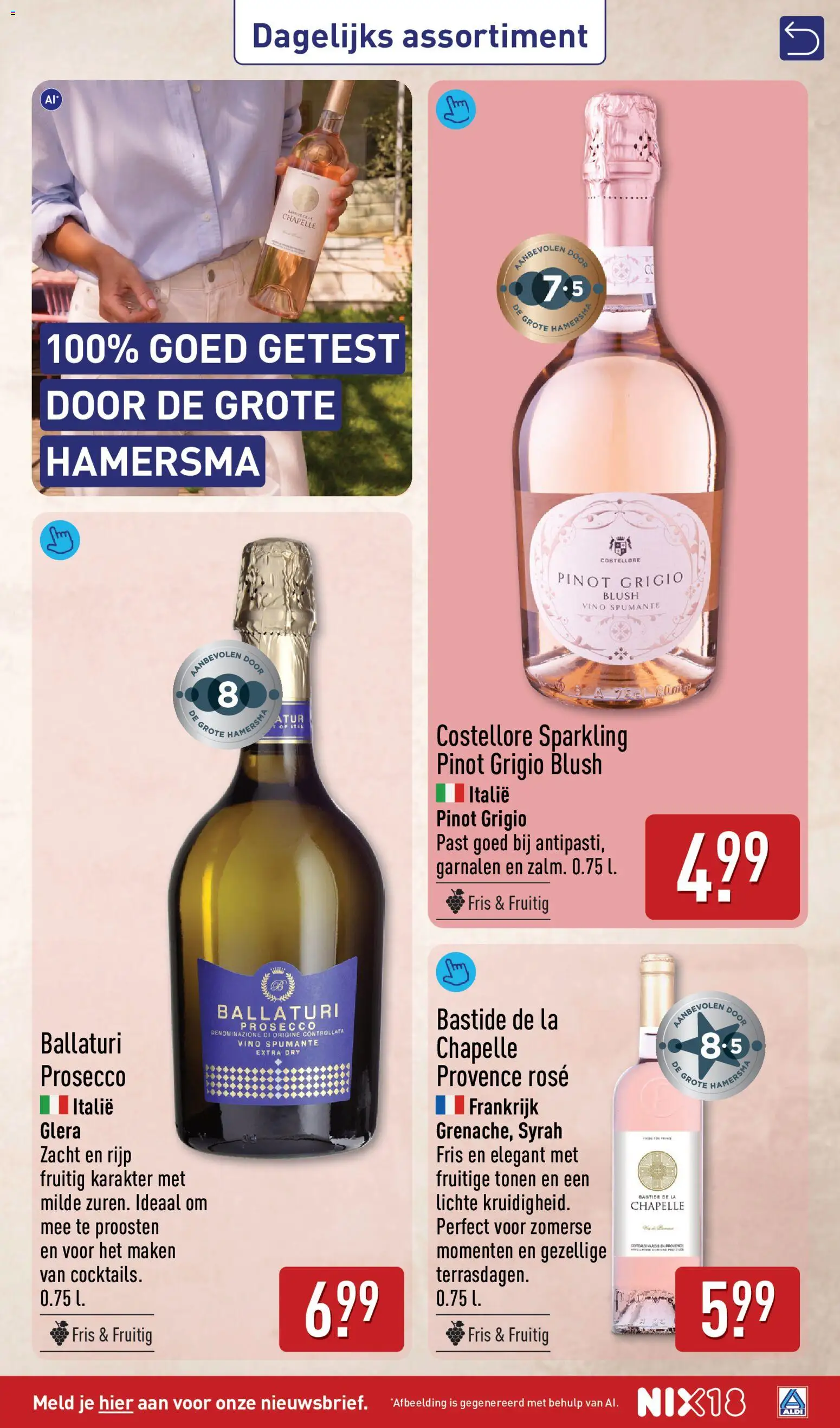 {H1} | Pagina: 41 | Producten: Ham, Blush, Garnalen, Prosecco