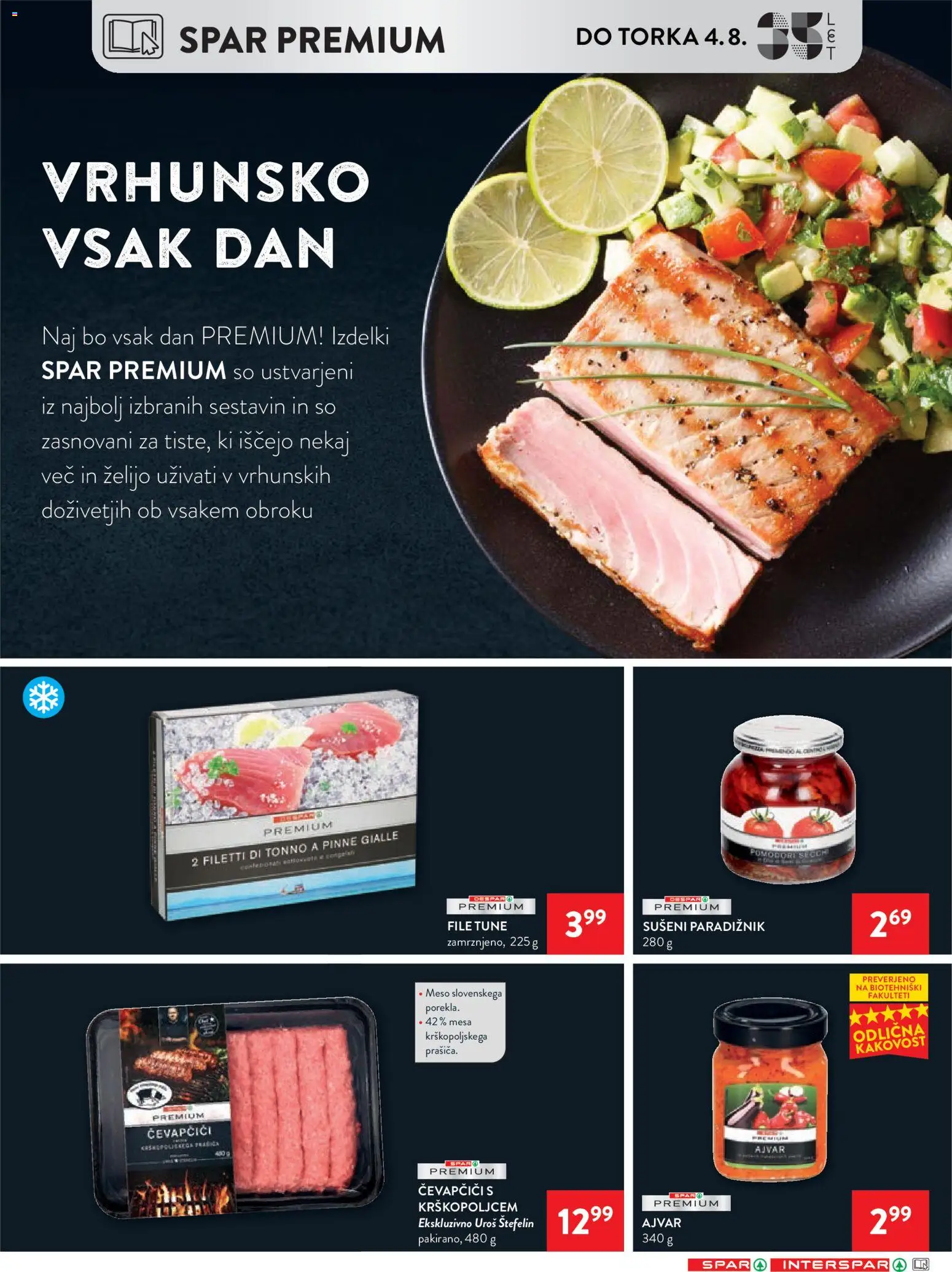 Novi Spar katalog ponudbe – veljaven od 27.07.2026 | Stran: 7 | Izdelki: Čevapčiči, Ajvar, Paradiznik