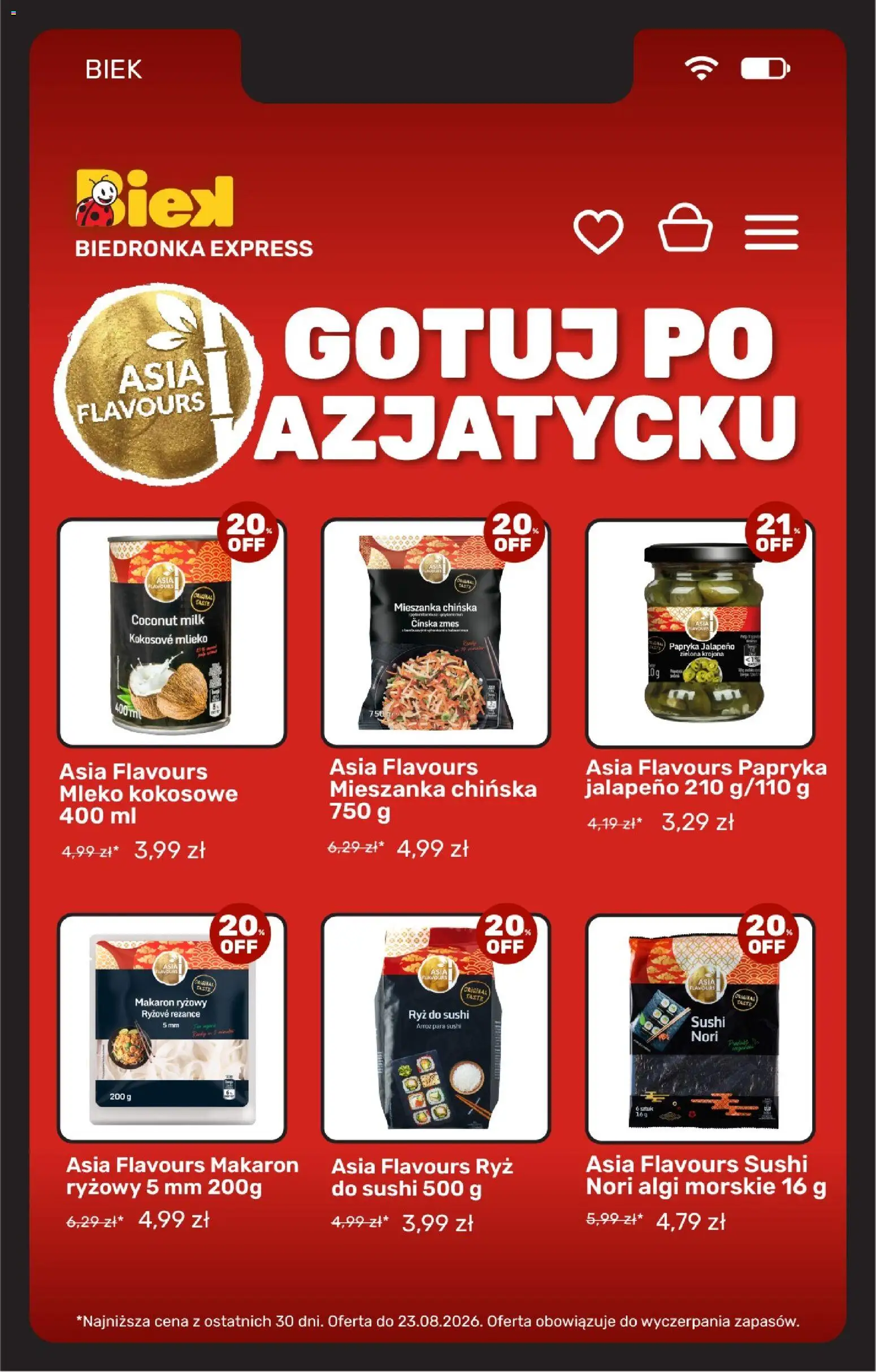 Biedronka gazetka - Biek od 21.08.2026 | Strona: 10 | Produkty: Papryka jalapeno, Nori, Algi morskie, Sushi
