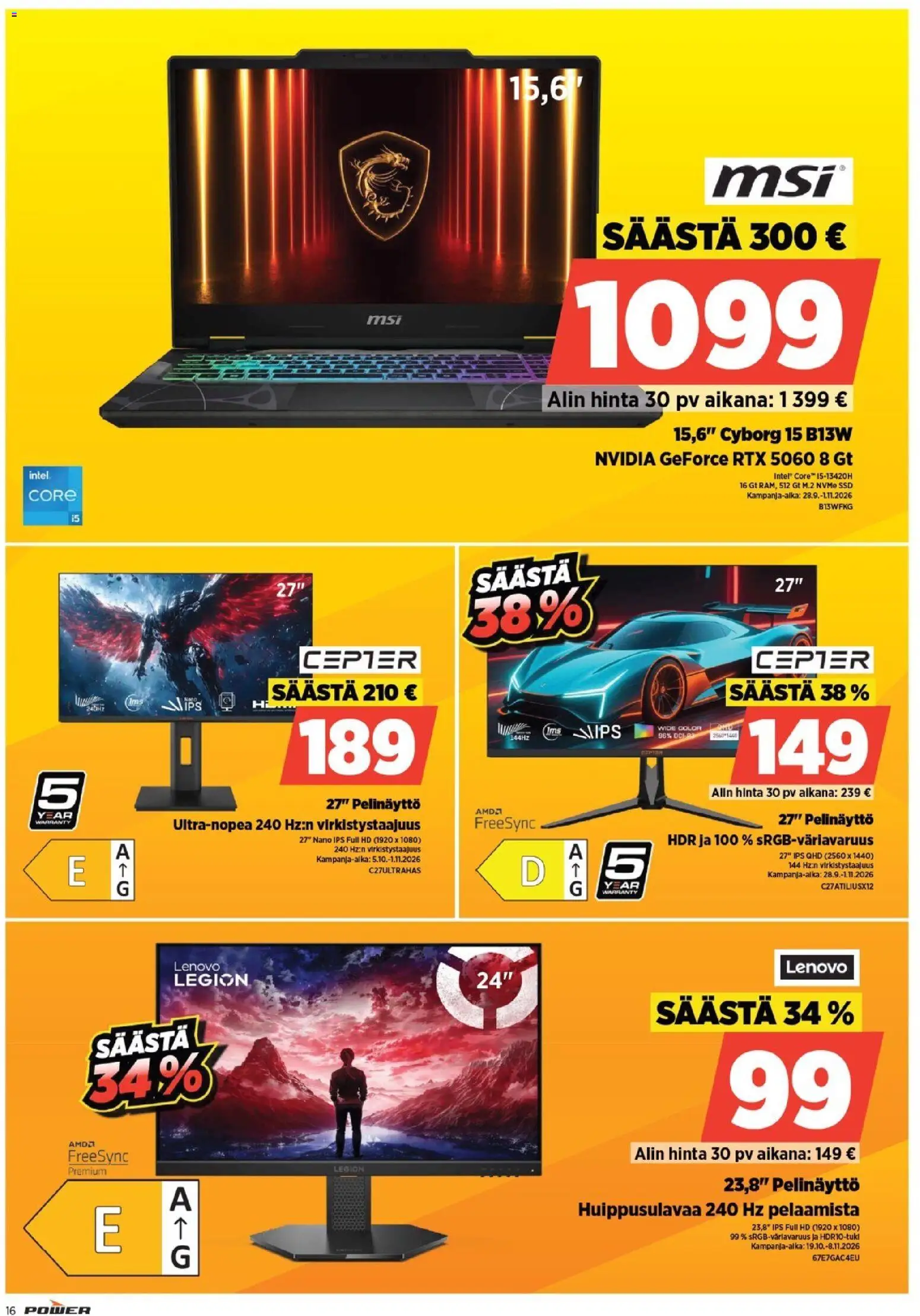 Power tarjoukset – voimassa 19/10/2026 alkaen | Sivu: 16