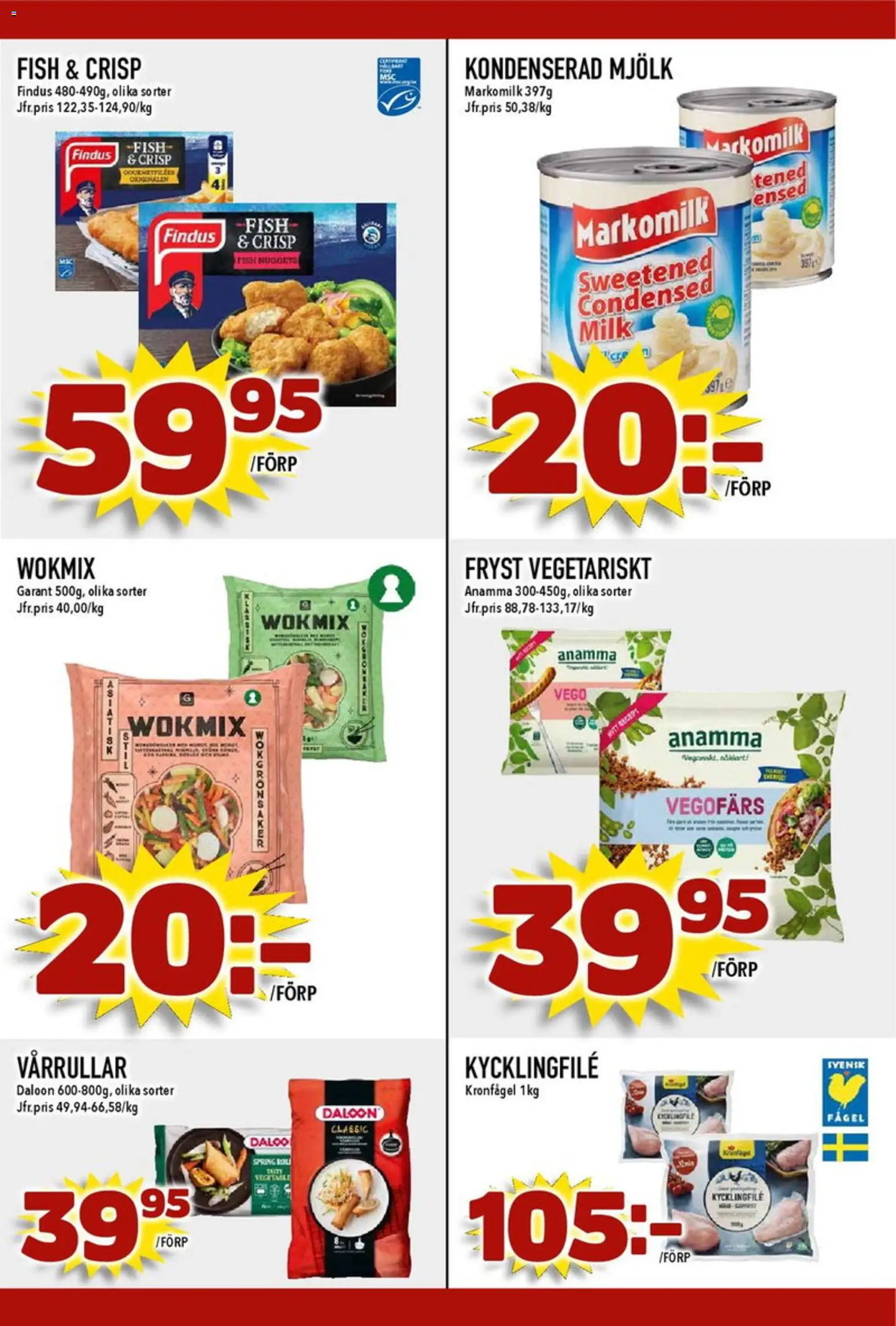 Matdax reklamblad aktuell från 18.05.2026 | Sida: 18 | Produkter: Kycklingfile, Vegofärs, Mjölk
