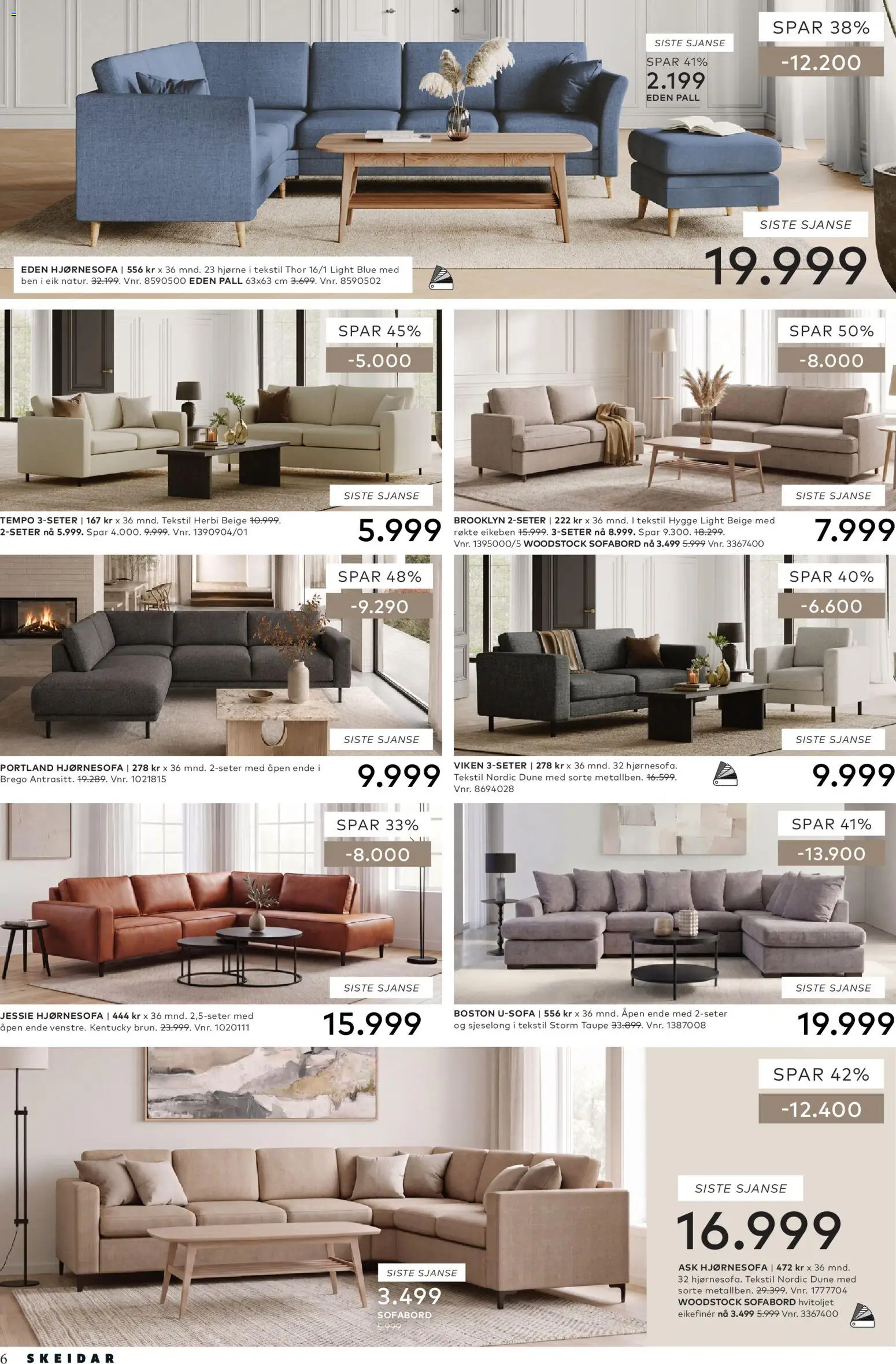 {H1} | Side: 6 | Produkter: Hjørnesofa, Sjeselong