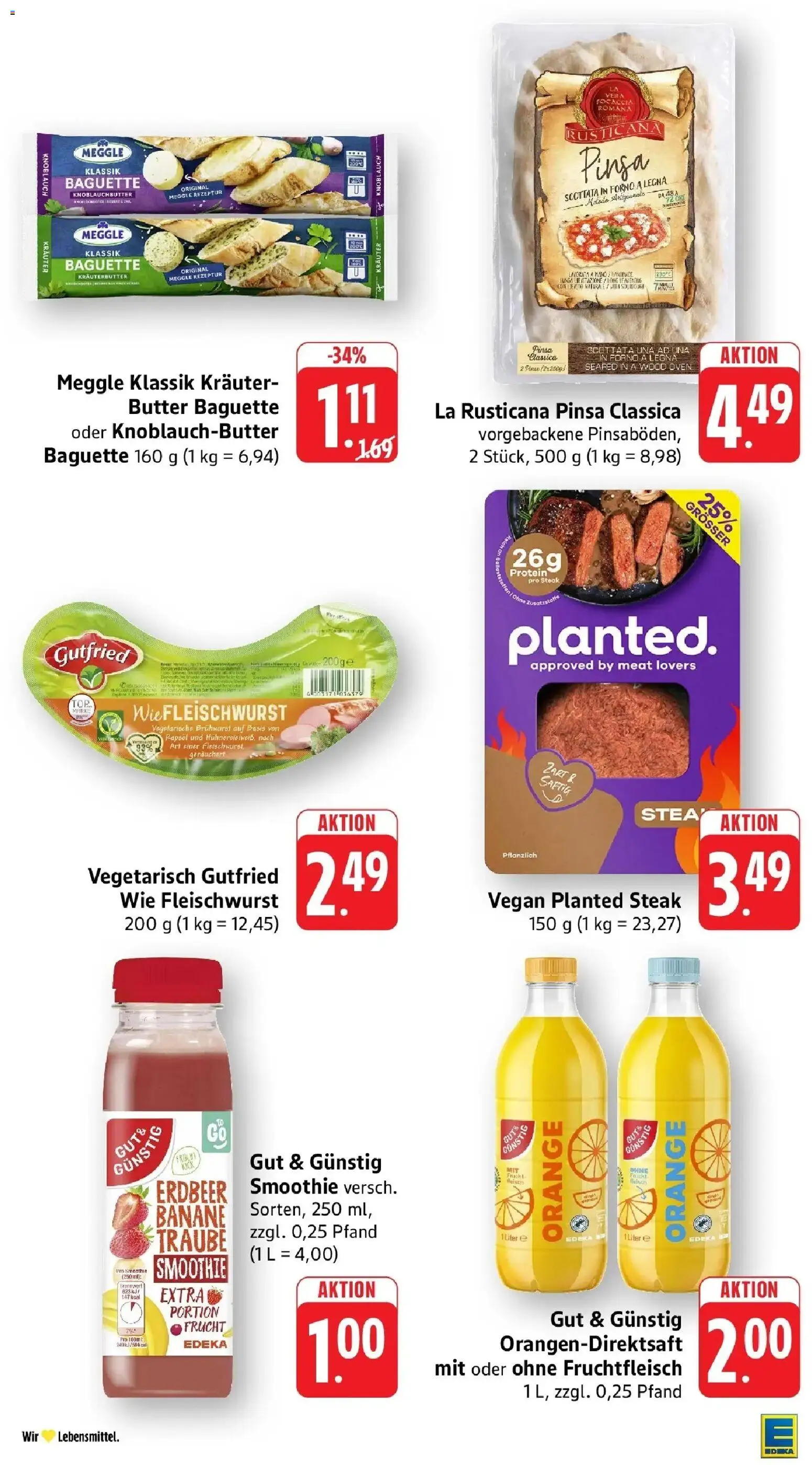 Edeka Prospekt Karlsruhe-Daxlanden (ab 24.08.2026) » Angebote Online | Seite: 16 | Produkte: Butter, Baguette, Knoblauch, Steak