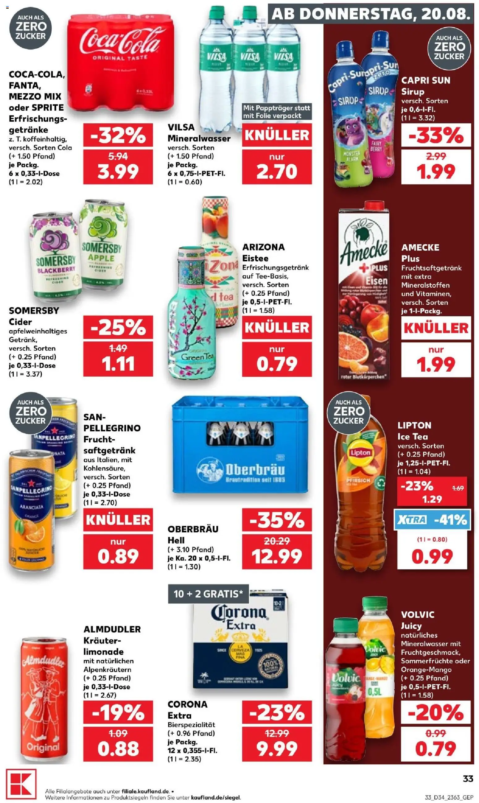 Kaufland Prospekt Bremen – gültig ab 20.08.2026 | Seite: 35 | Produkte: Sirup, Apple, Zucker, Volvic