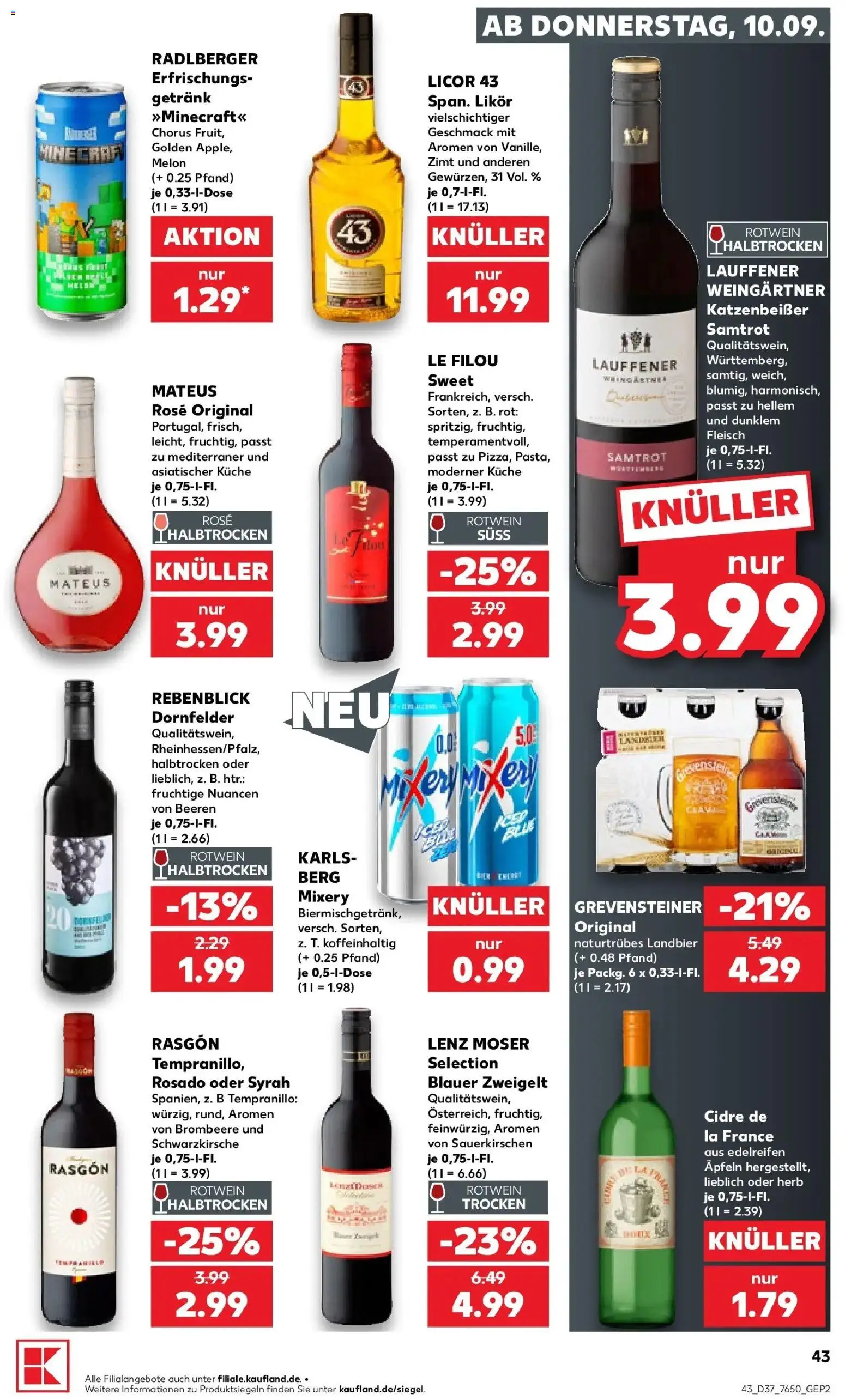 Prospekt Kaufland ab 07.09.2026 » Angebote Online zum Blättern | Seite: 52 | Produkte: Rotwein, Küche, Mixery, Fleisch