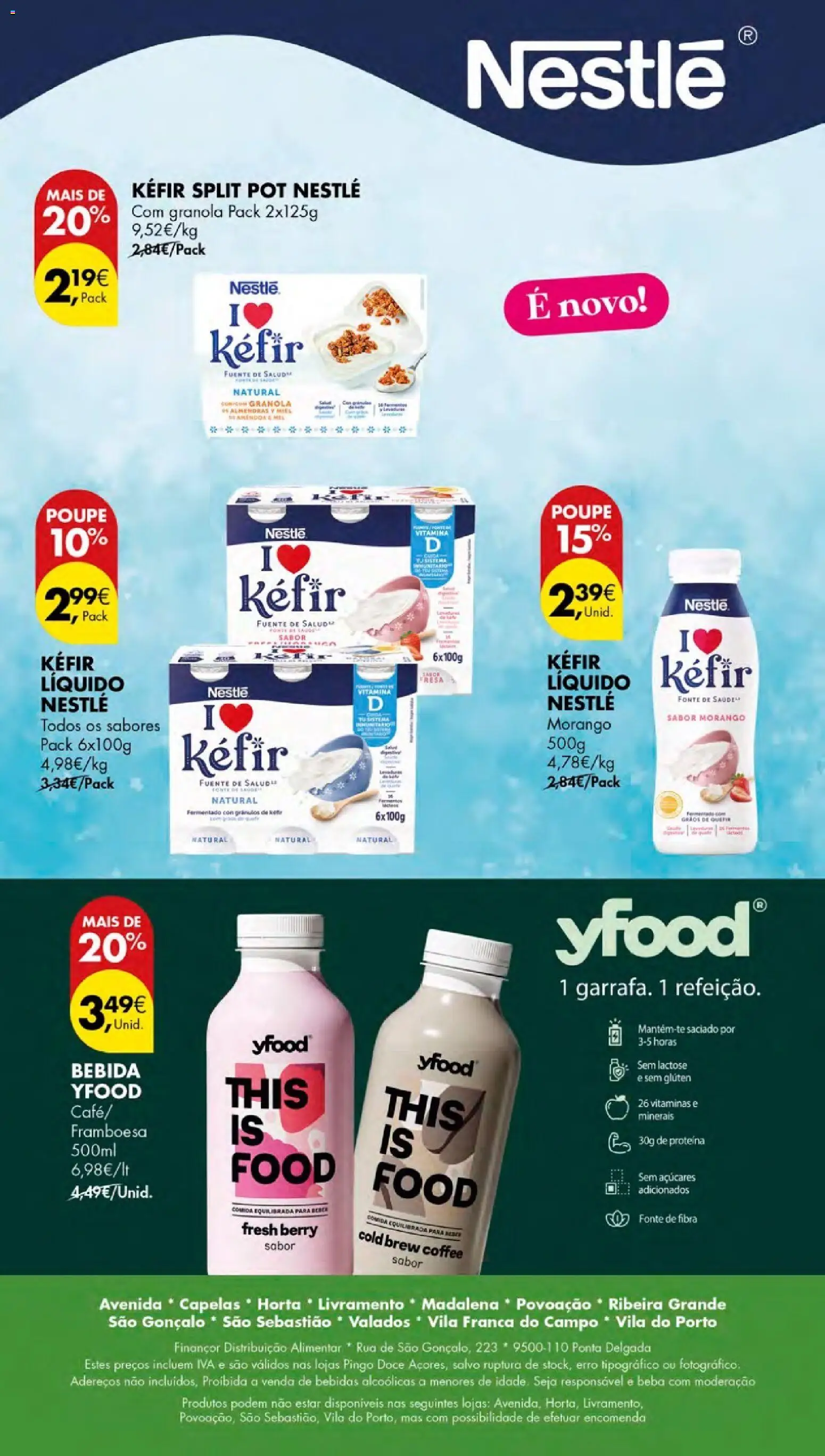 Pingo Doce Especial Iogurtes Açores │ válido de 27/08/2026 | Página: 8 | Produtos: Granola, Kefir nestlé, Nestlé, Proteina