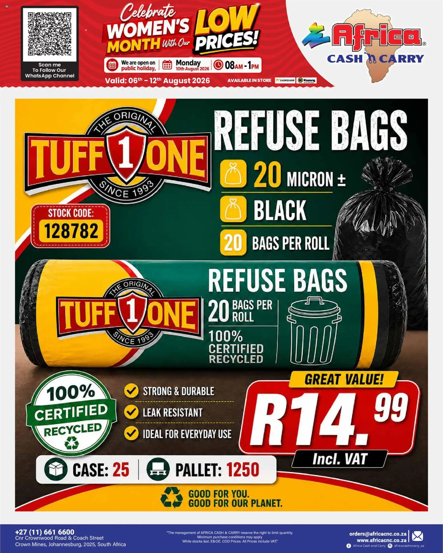 New Africa Cash & Carry catalogue – valid from 06/08/2026 | Page: 53 | Products: Case, Refuse bags, Stock