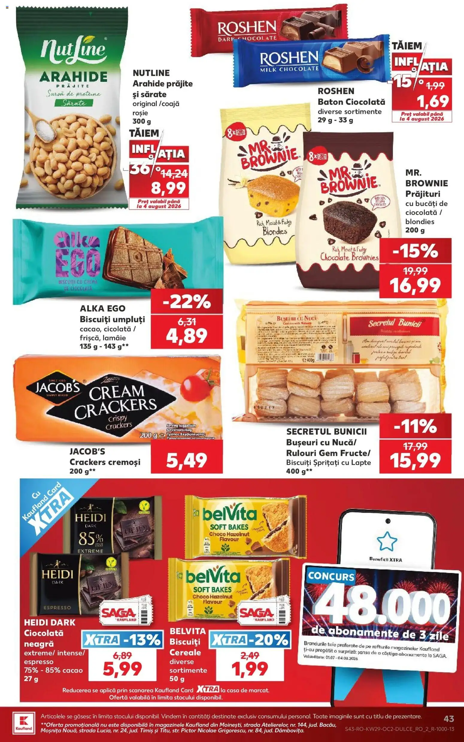 Noul catalog Kaufland – valabil de la 15.07.2026 | Pagină: 43 | Produse: Arahide, Lapte, Cereale, Cacao