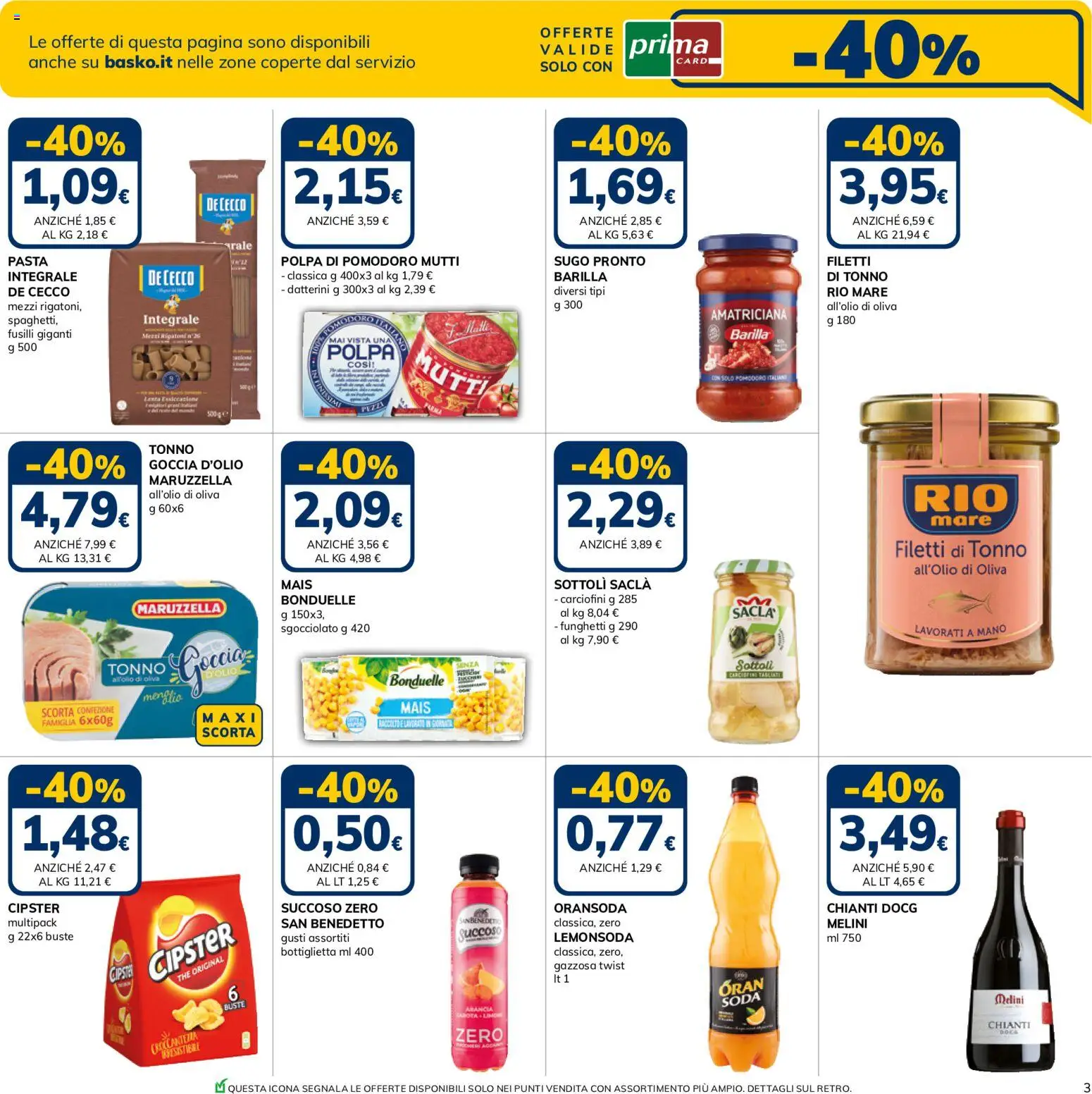Volantino Basko del 19.05.2026 | Pagina: 3 | Prodotti: Pomodoro, Pasta, Tonno, Mais