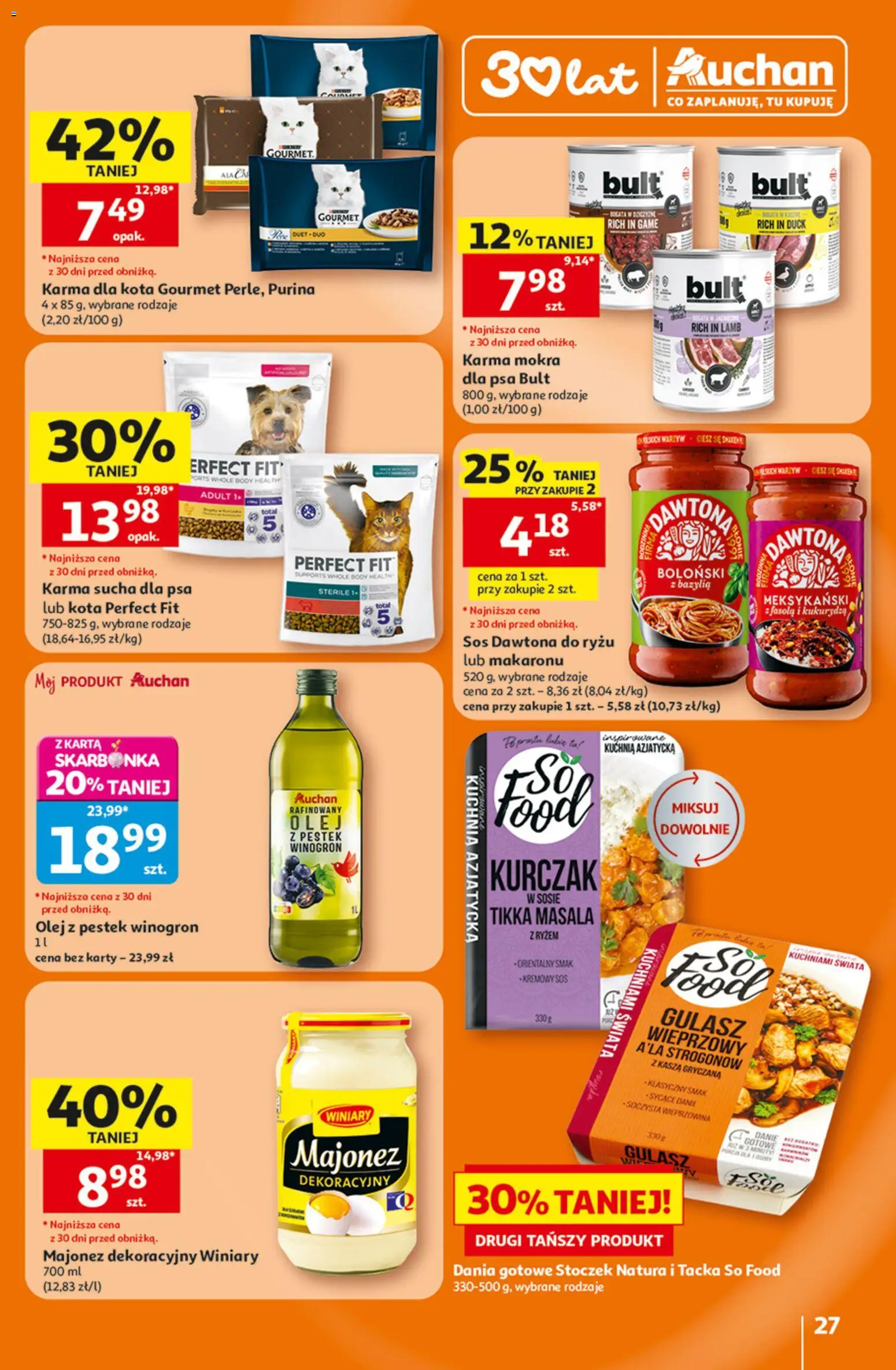 Auchan gazetka - 30 Lat Hipermarket od 23.07.2026 | Strona: 27 | Produkty: Kasza, Tikka masala, Kukurydza, Wieprzowina
