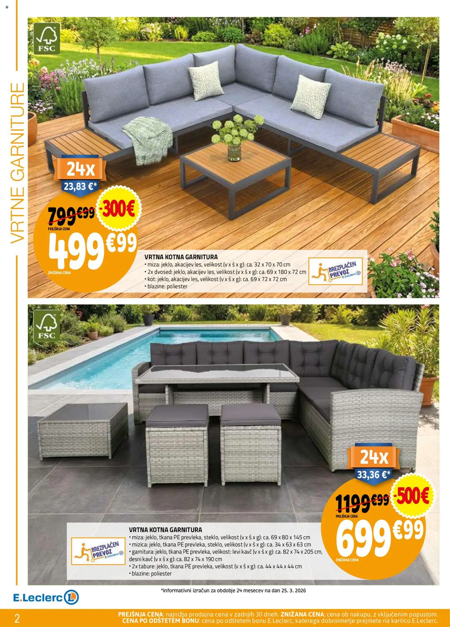 Novi E.leclerc katalog ponudbe – veljaven od 08.04.2026 | Stran: 2 | Izdelki: Mizica, Dvosed, Miza, Tabure