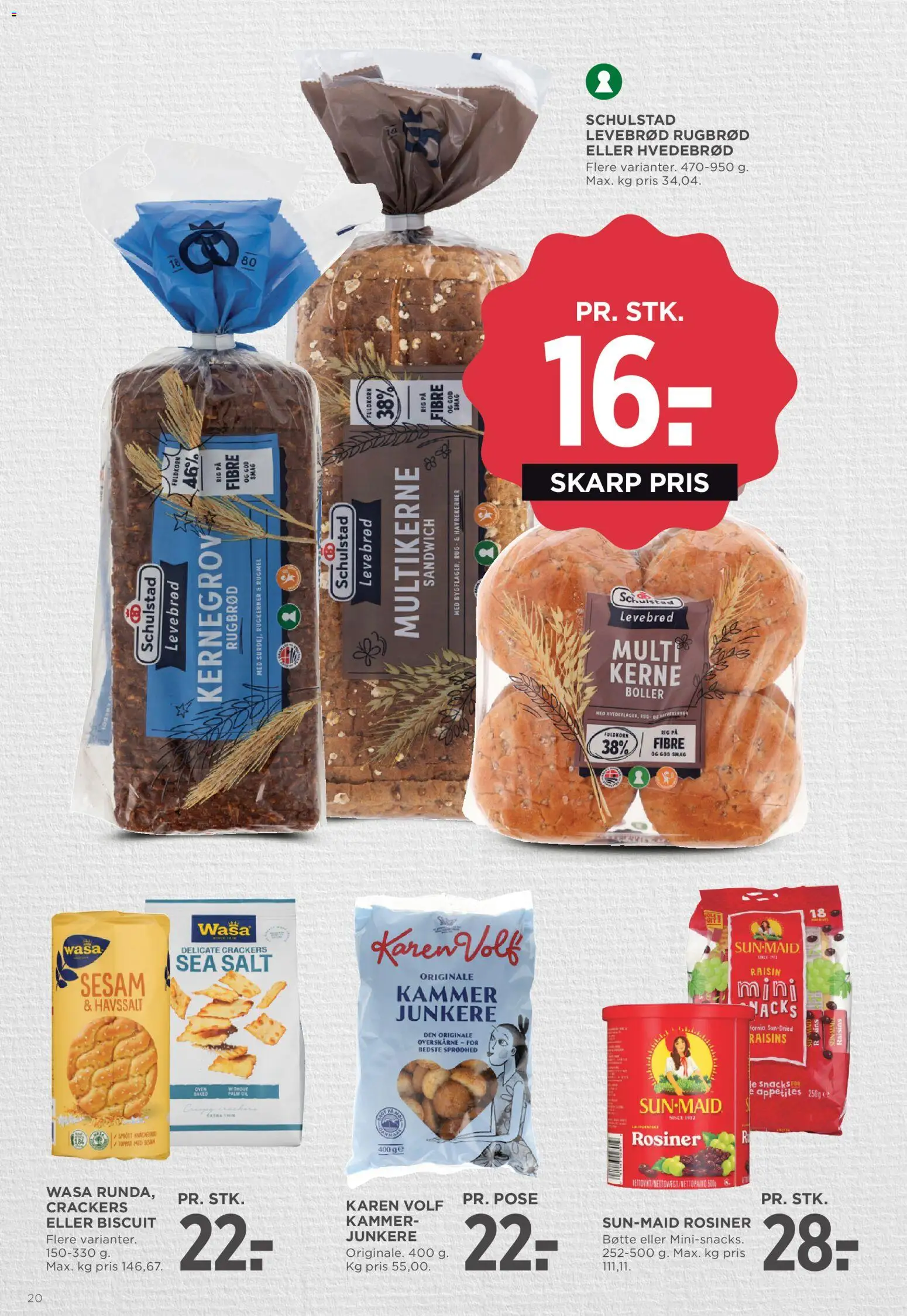 Meny tilbudsavis – gyldig fra 29.05.2026 | Side: 28 | Produkter: Rosiner, Salt, Rugbrød