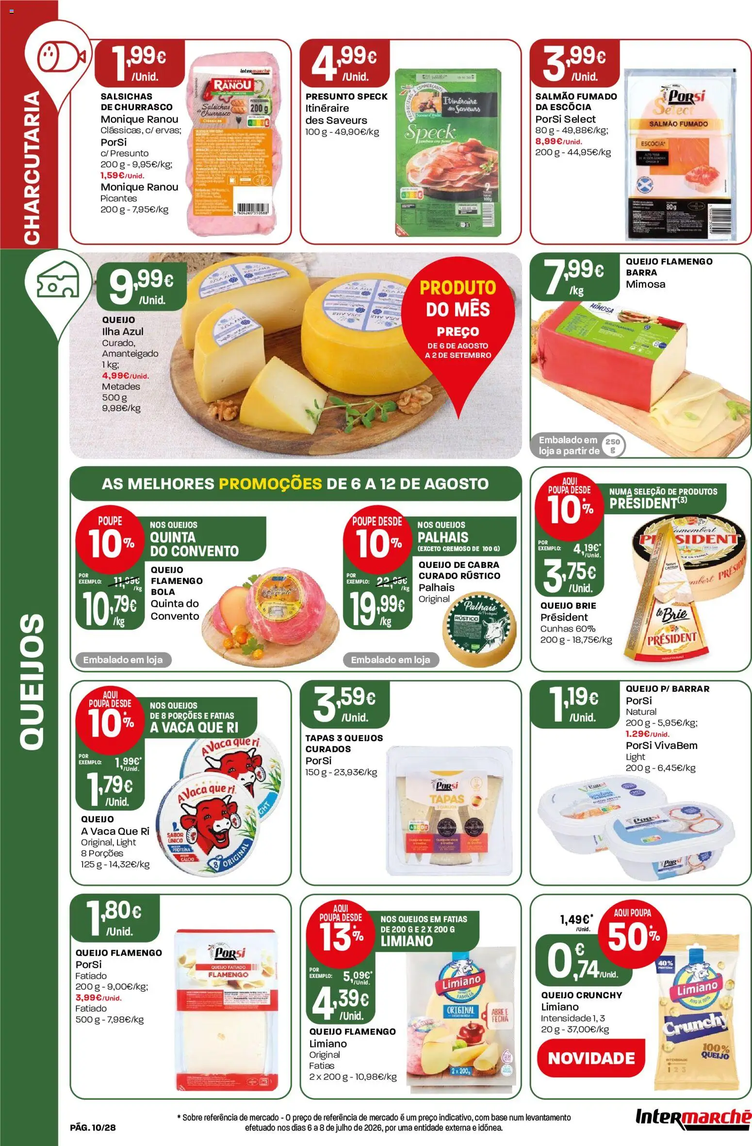 Intermarché Folheto Contact │ válido de 06/08/2026 | Página: 10 | Produtos: Base, Salmão, Queijo, Proteina