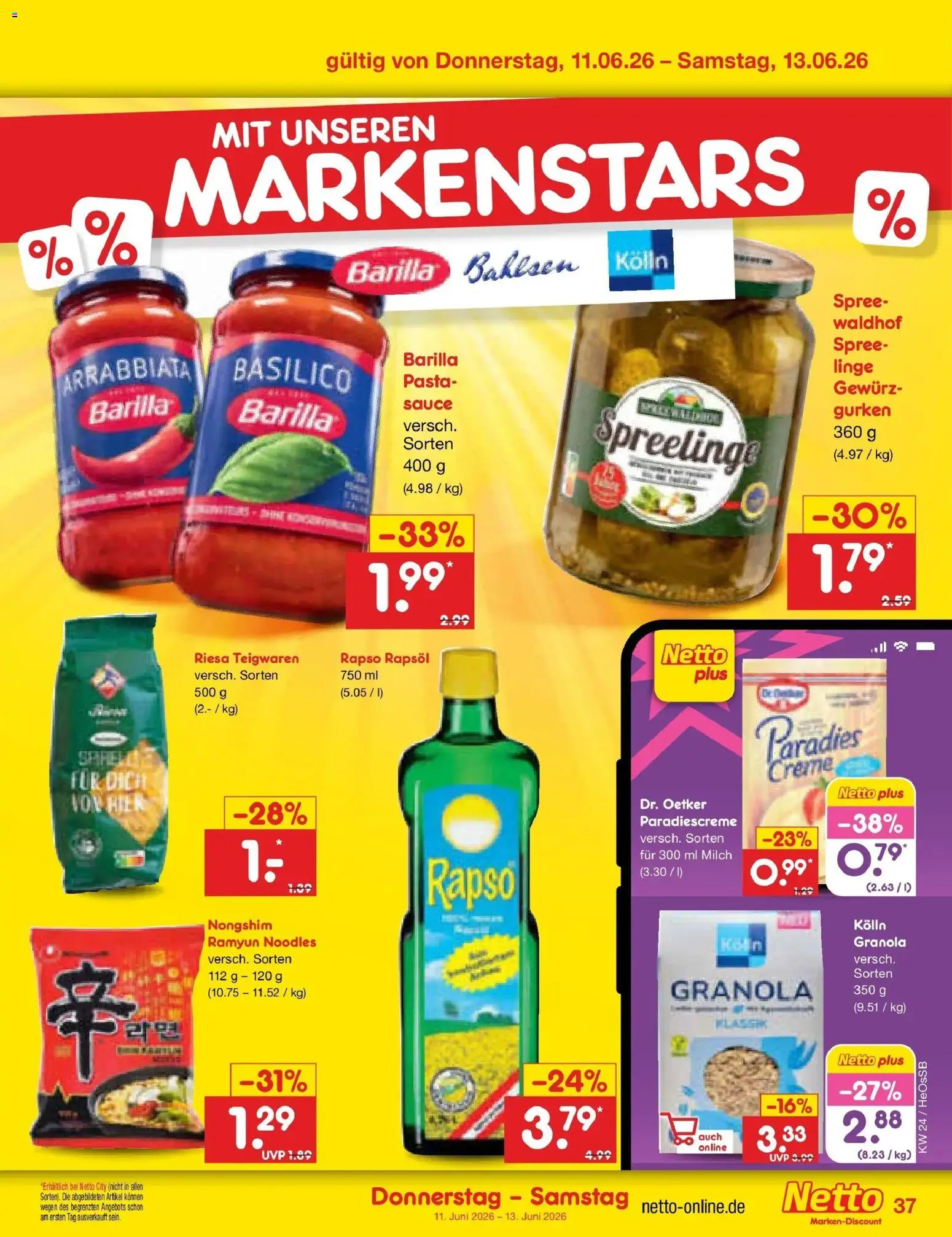 Netto Marken-Discount Prospekt Kröpelin – gültig ab 08.06.2026 | Seite: 57 | Produkte: Kolln, Milch, Rapsöl, Gurken