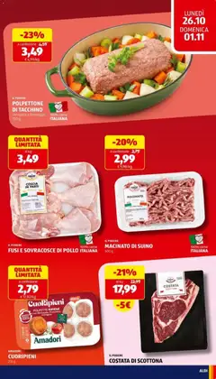 Anteprima del volantino Aldi volantino valido a partire dal 26/10/2026 | Pagina: 7 | Prodotti: Pollo, Tacchino, Pomodoro, Formaggio
