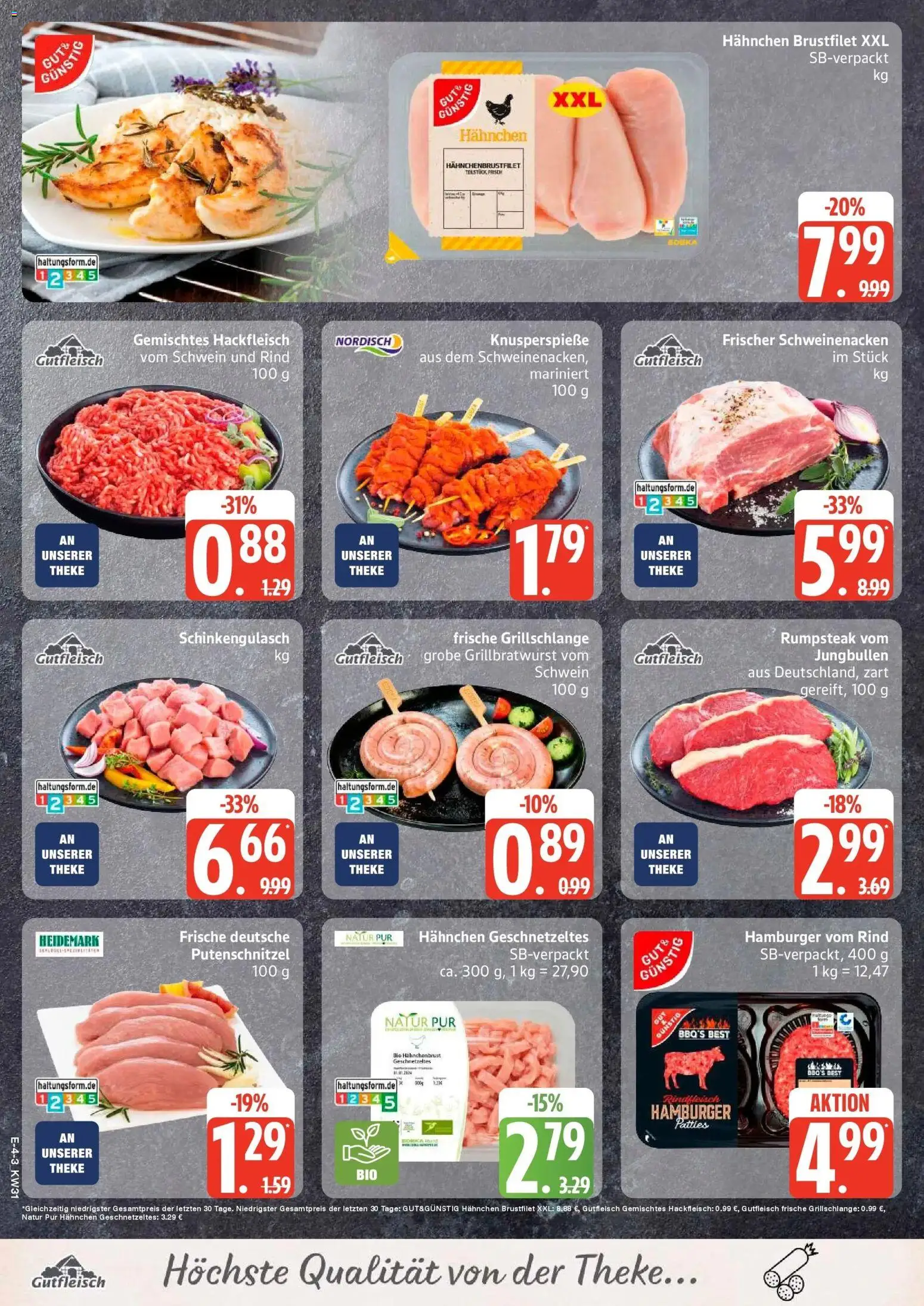 Edeka Prospekt Schwarzenbek – gültig ab 27.07.2026 | Seite: 4 | Produkte: Rumpsteak, Theke, Putenschnitzel, Hackfleisch