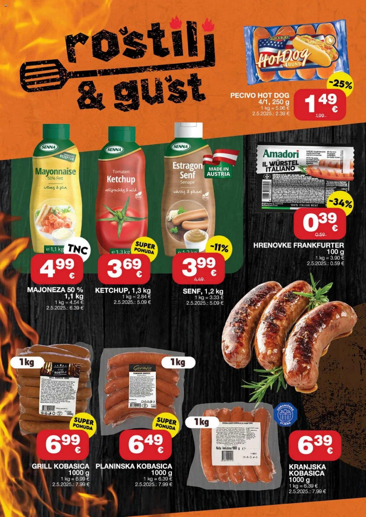 Stanić Diskont katalog | vrijedi od 29.04.2026 | Stranica: 2 | Proizvodi: Majoneza, Kobasica, Senf, Pecivo