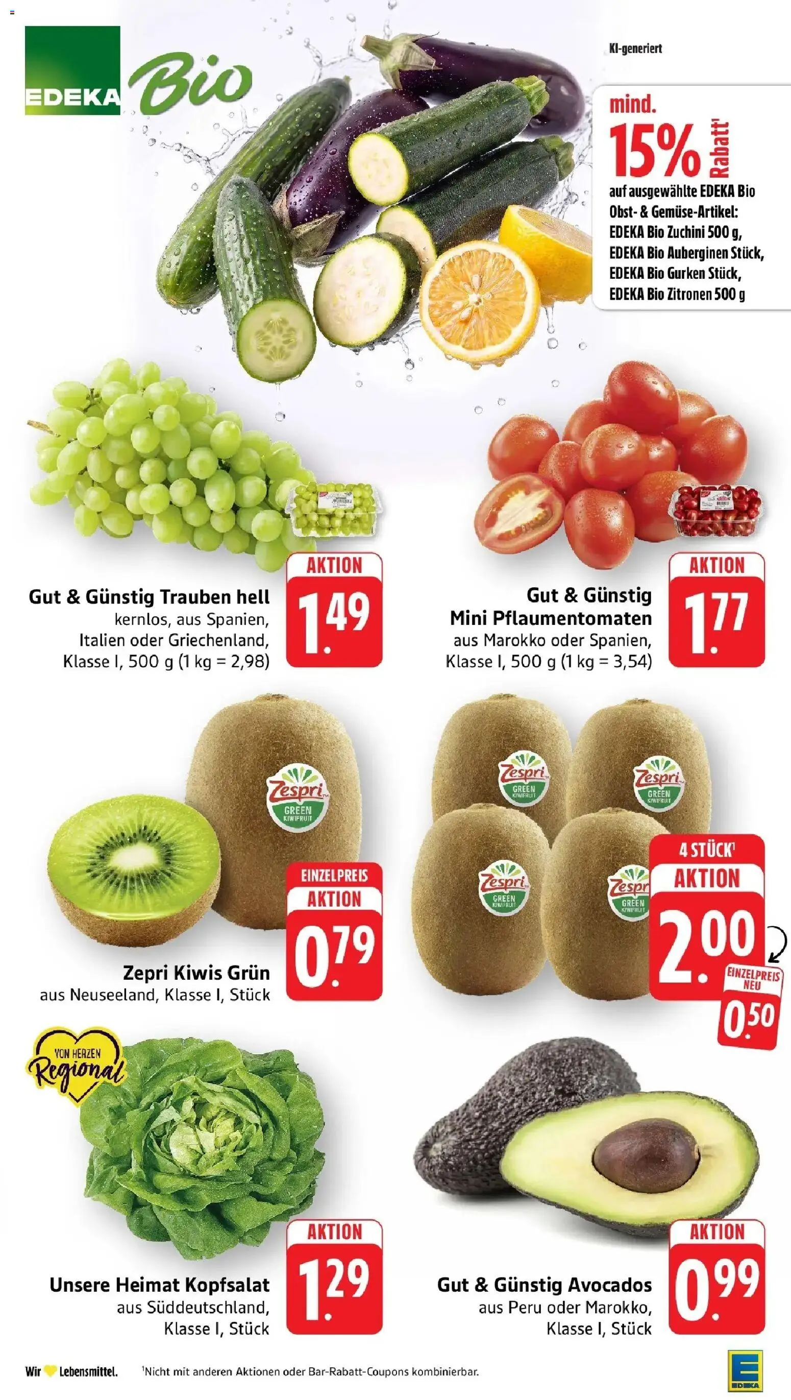 Edeka Prospekt Eppstein (ab 19.10.2026) » Angebote Online | Seite: 15 | Produkte: Trauben, Obst, Gurken, Zitronen