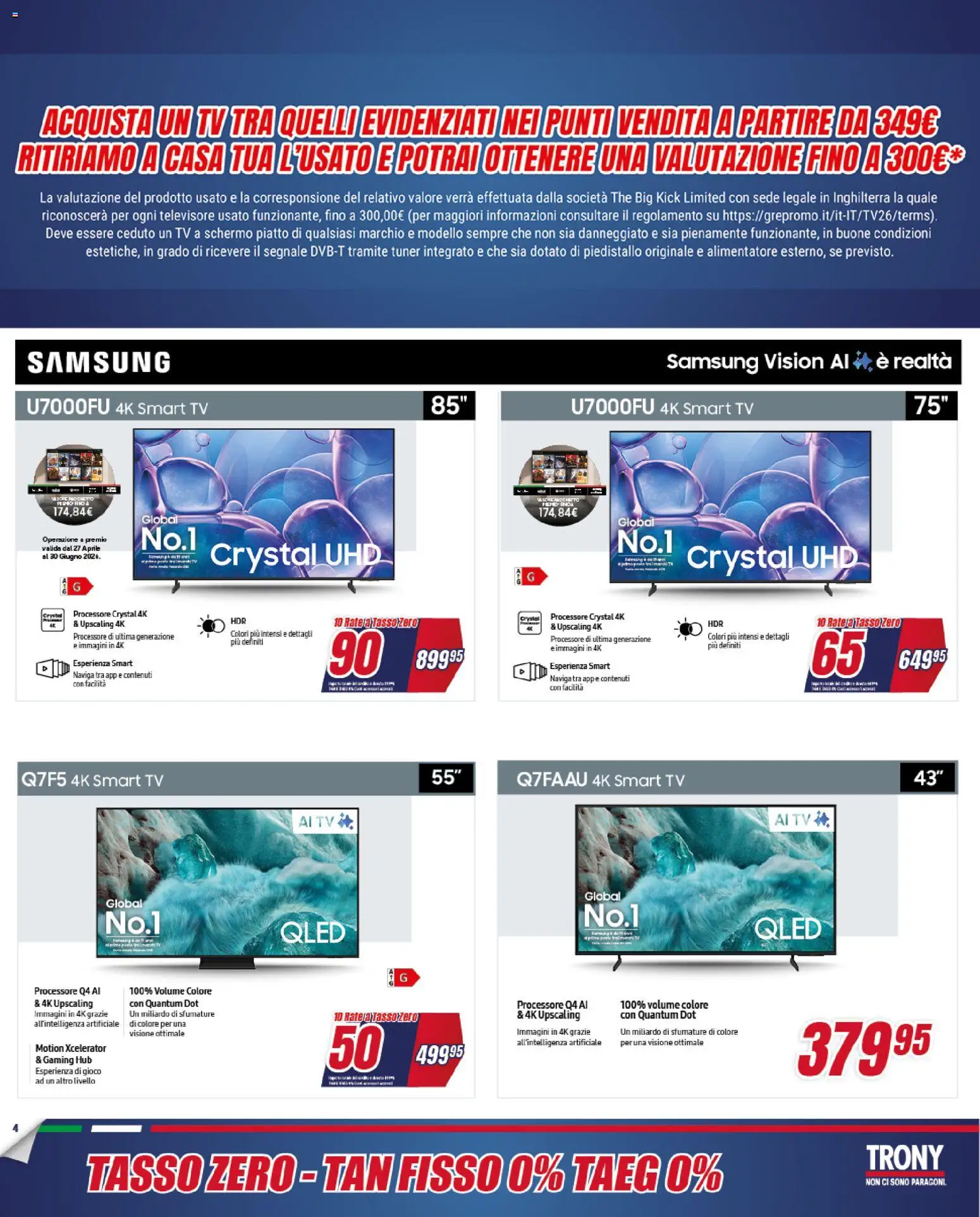 Volantino Trony del 21.05.2026 | Pagina: 4 | Prodotti: The, TV, Gioco, Samsung