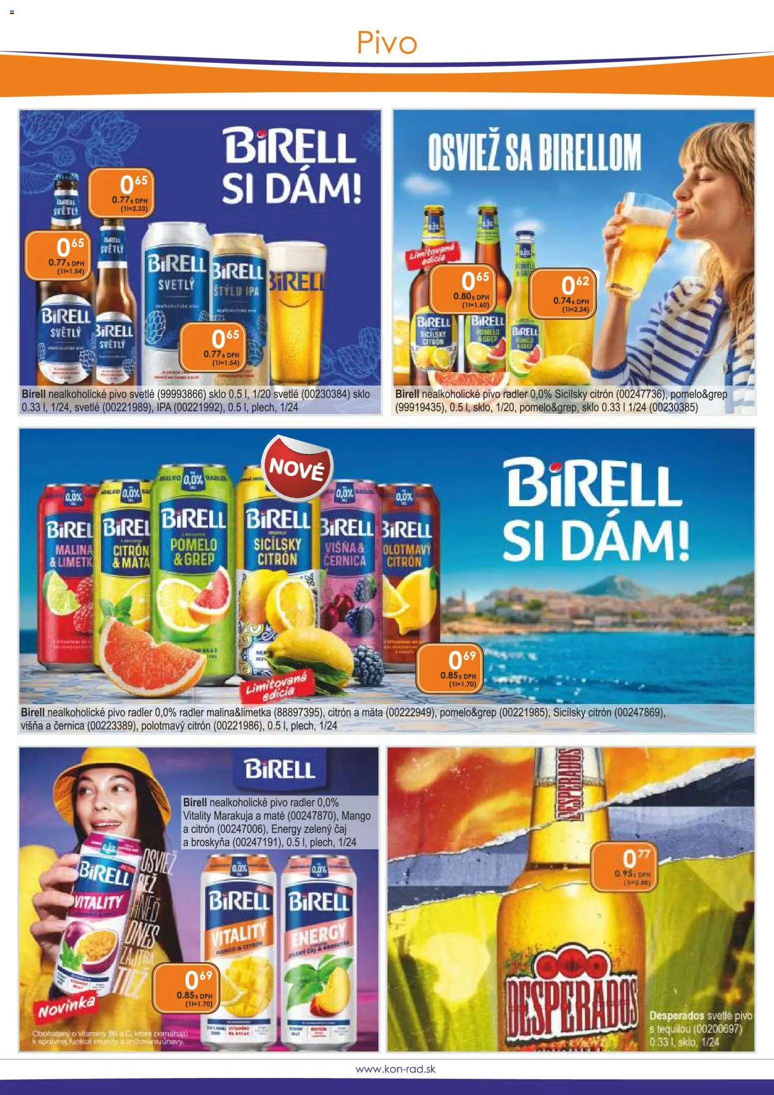 Nové KON - RAD akcie – leták je platný od 01.06.2026 | Strana: 23 | Produkty: Pivo, Radler, Pomelo, Grep