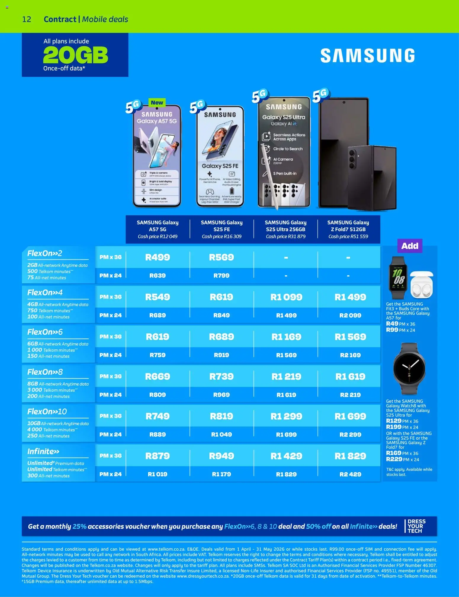 New Telkom catalogue – valid from 01.04.2026 | Page: 12 | Products: Data, Sim, Camera, Audio