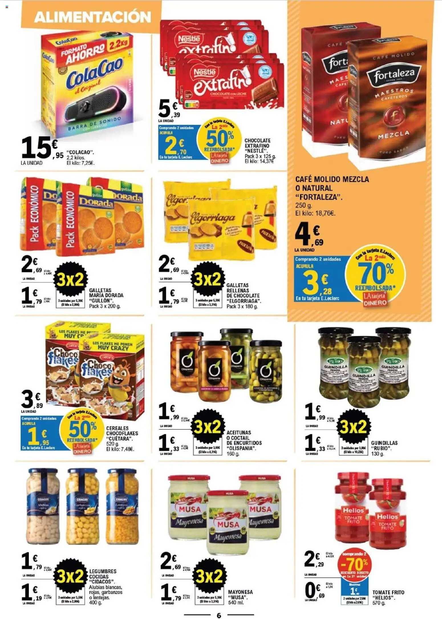 E.Leclerc Vitoria │ válido desde el 19/08/2026 | Página: 6 | Productos: Guindilla, Barra de sonido, Café molido, Galletas