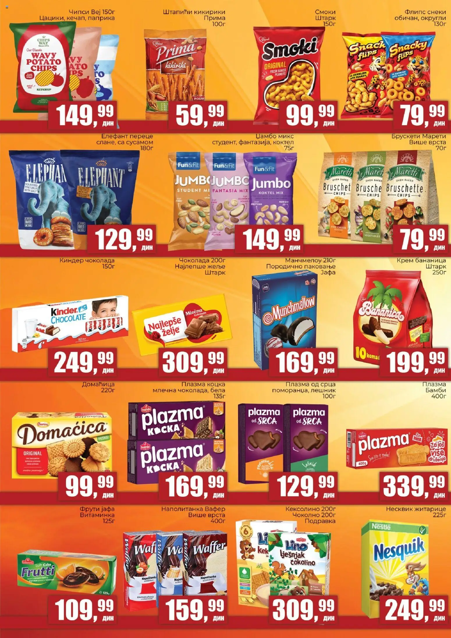 Sunce katalog - važi od 27.08.2026 | Strana: 4 | Proizvode: Smoki, Kikiriki, Mlečna čokolada, Napolitanke
