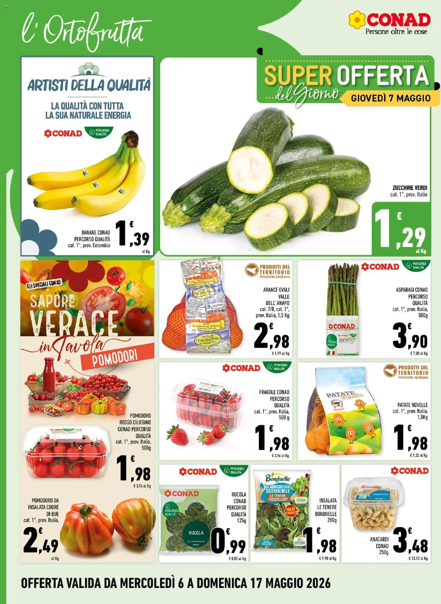 Volantino Conad del 06.05.2026 | Pagina: 4 | Prodotti: Arance, Rucola, Insalata, Patate