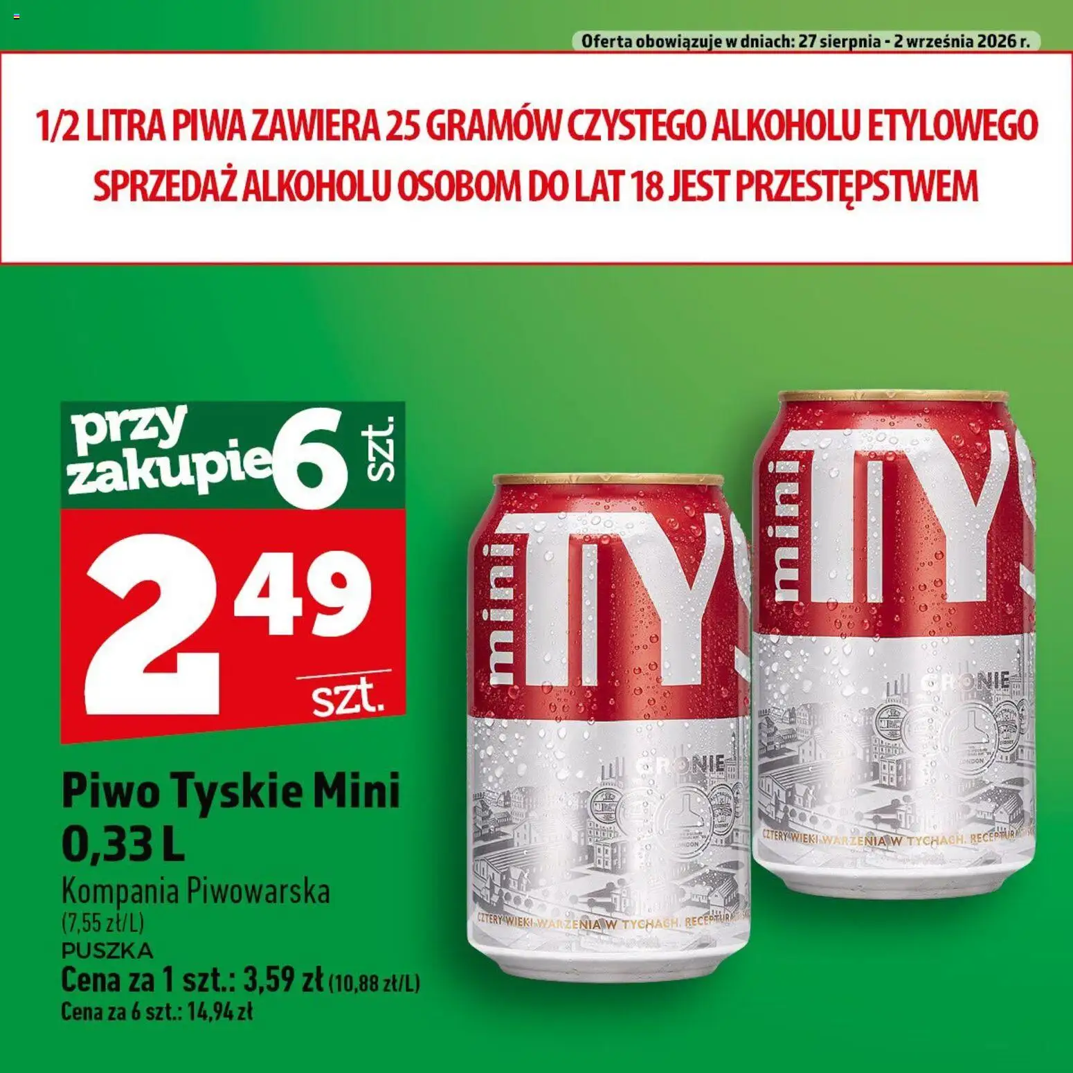 Topaz gazetka - Ogródek Piwosza od 27.08.2026 | Strona: 3 | Produkty: Piwo tyskie, Tyskie, Piwo