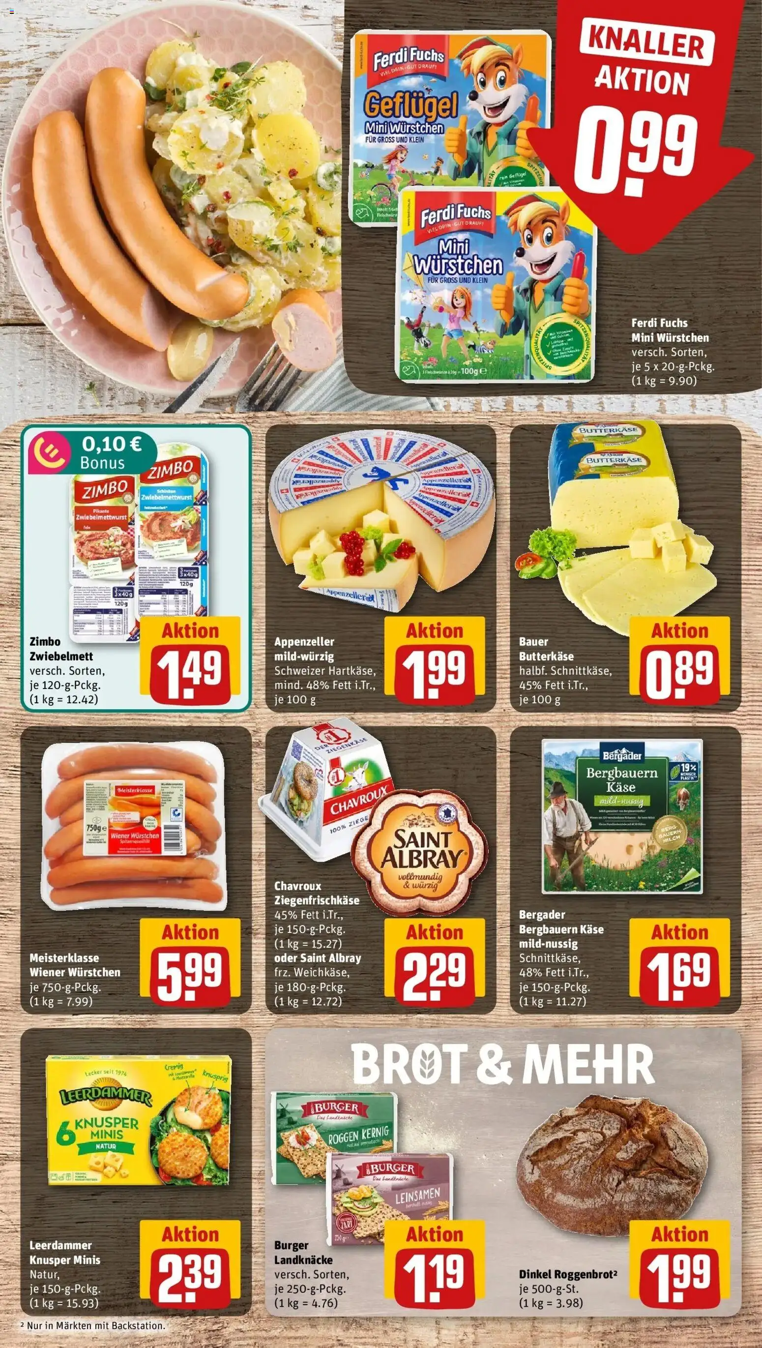 REWE Prospekt ab 07.09.2026 zum Blättern » Angebote | Seite: 9 | Produkte: Wiener wurstchen, Käse, Ziegenkäse, Leerdammer