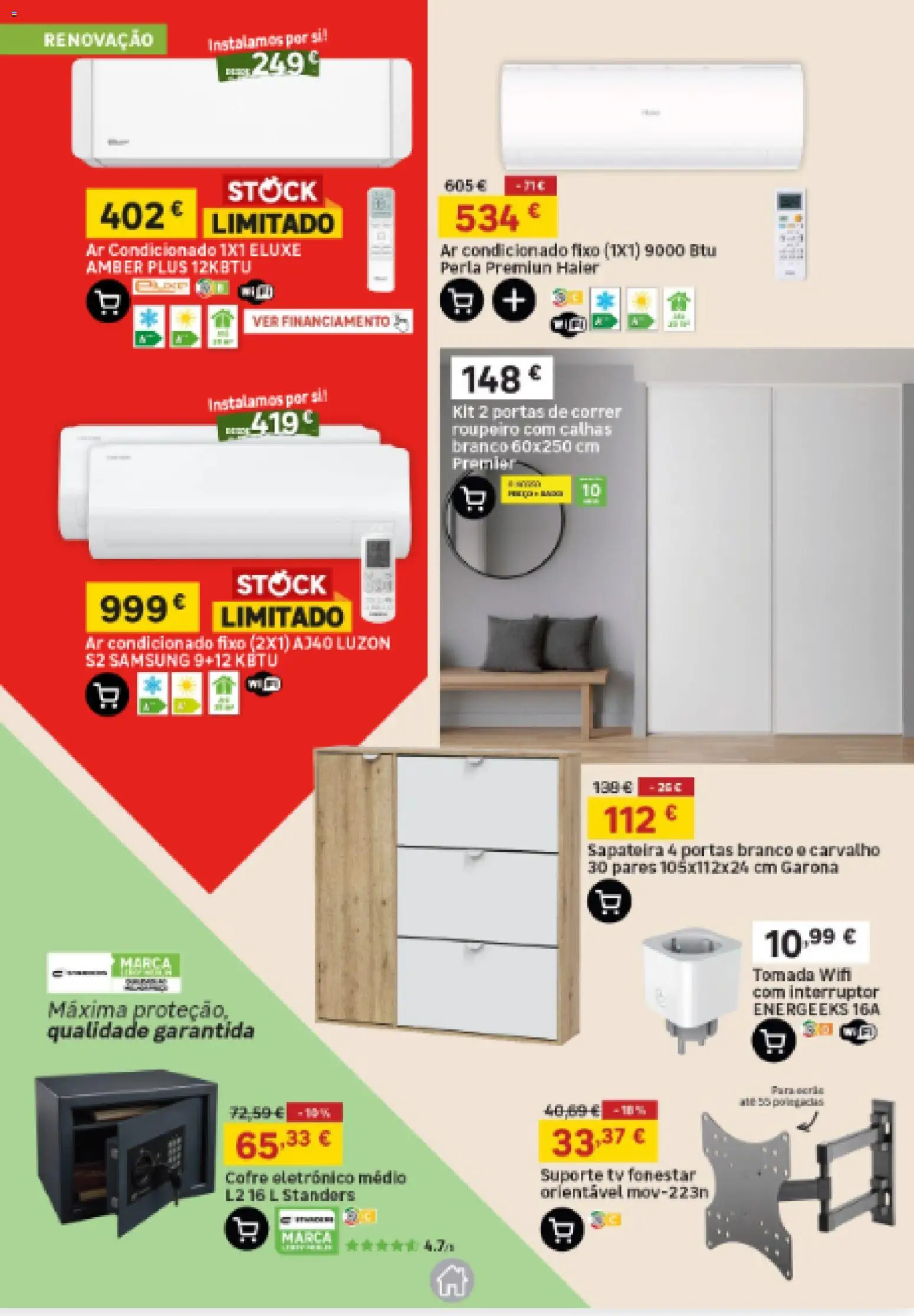 Leroy Merlin Arquipélago dos Açores │ válido de 30.04.2026 | Página: 21 | Produtos: Ar condicionado, Interruptor, Tomada, Sapateira