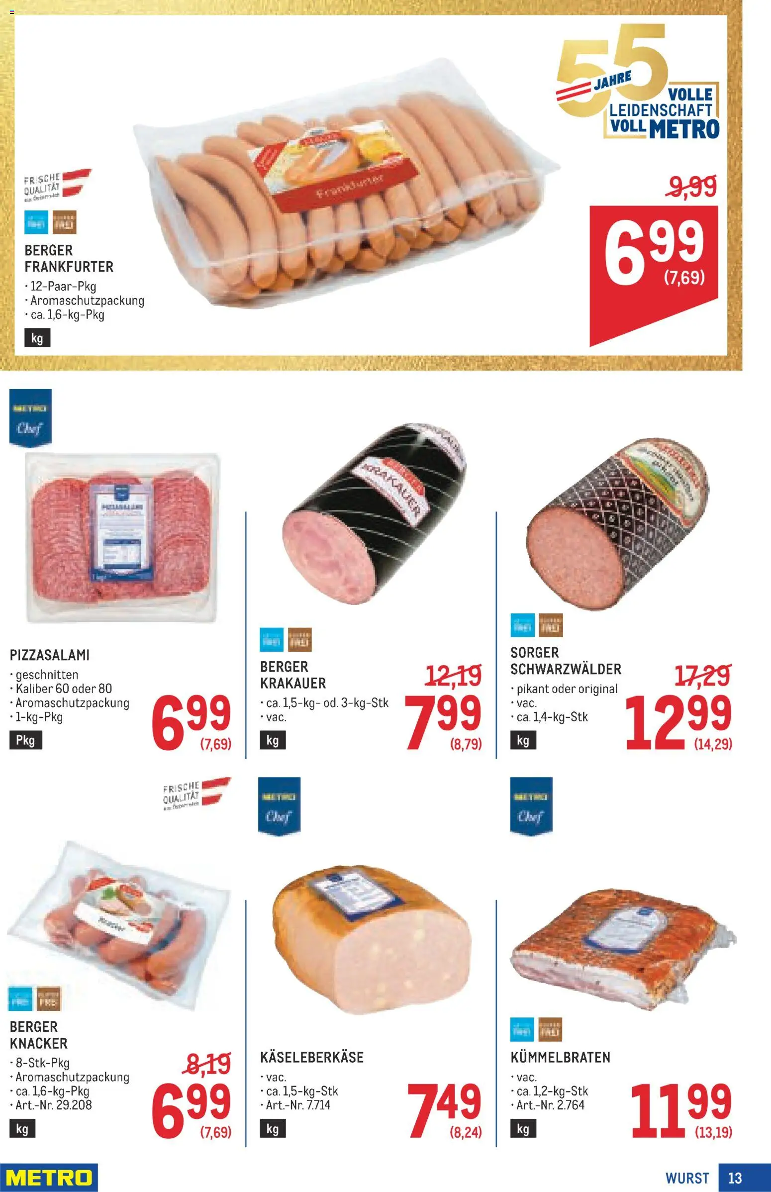 Metro angebote Profi gültig ab 15.10.2026 | Seite: 13 | Produkte: Wurst