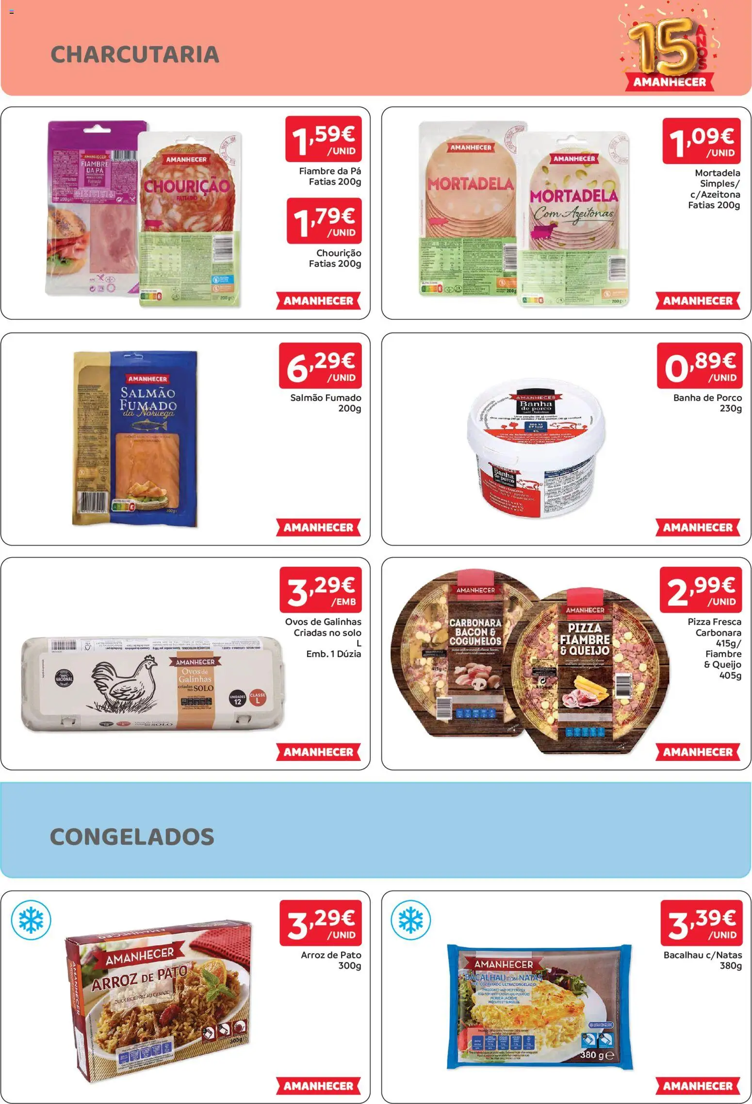 Amanhecer folheto │ válido de 13/08/2026 | Página: 4 | Produtos: Bacalhau, Bacon, Pato, Natas