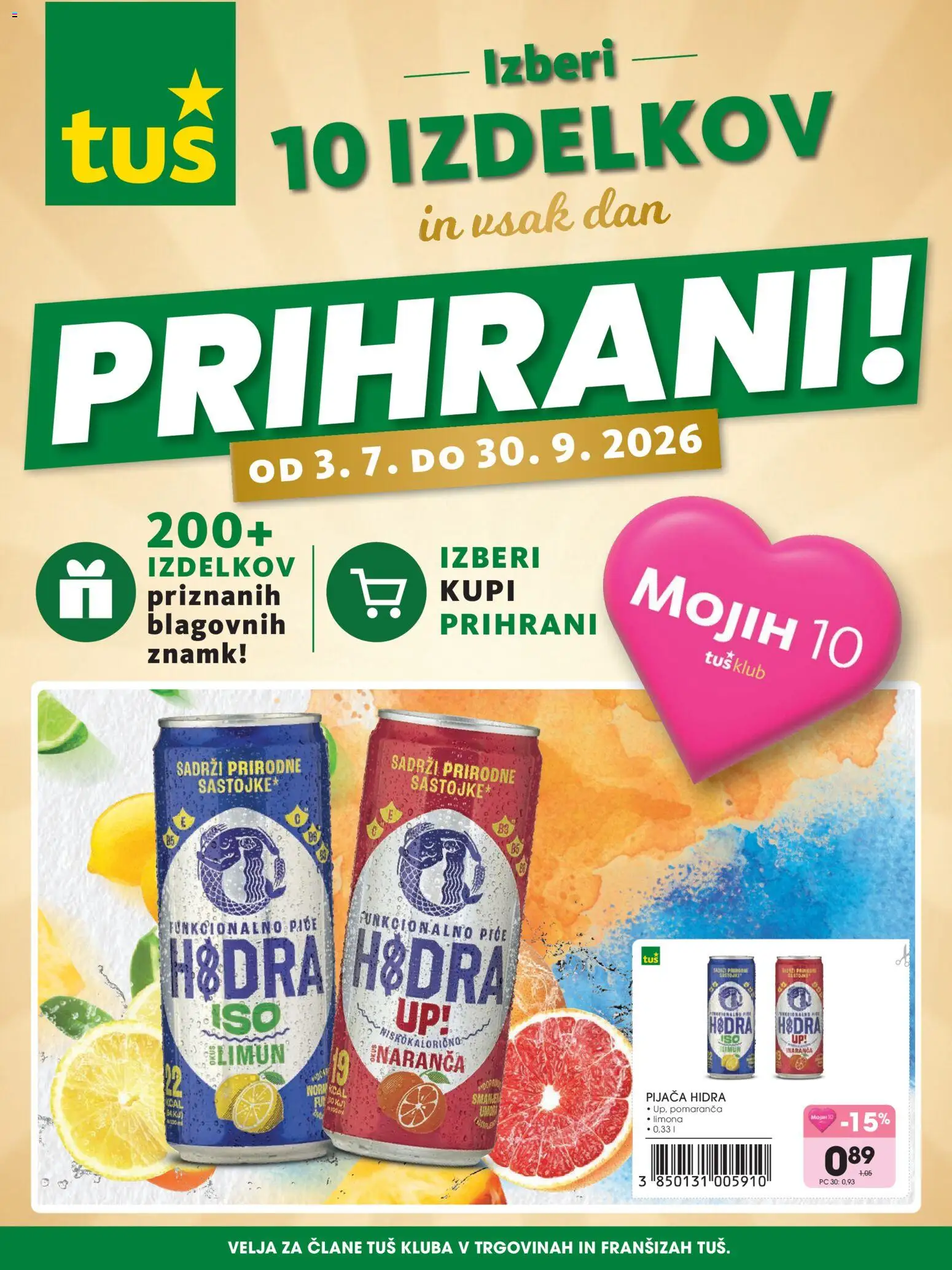 Novi Tuš katalog ponudbe – veljaven od 03.07.2026 | Stran: 1 | Izdelki: Limona