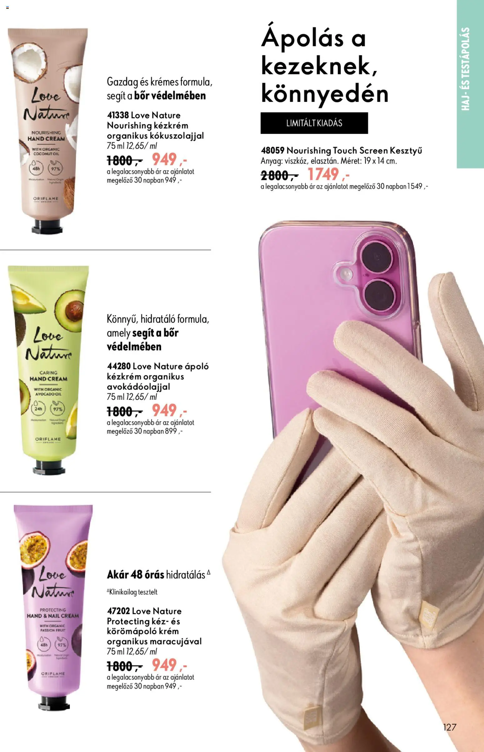 Oriflame akciós ujság - amely érvényes a következő dátumtól: 2026.09.09. | Oldal: 127 | Termékek: Kesztyű, Krém, Bor, Kézkrém