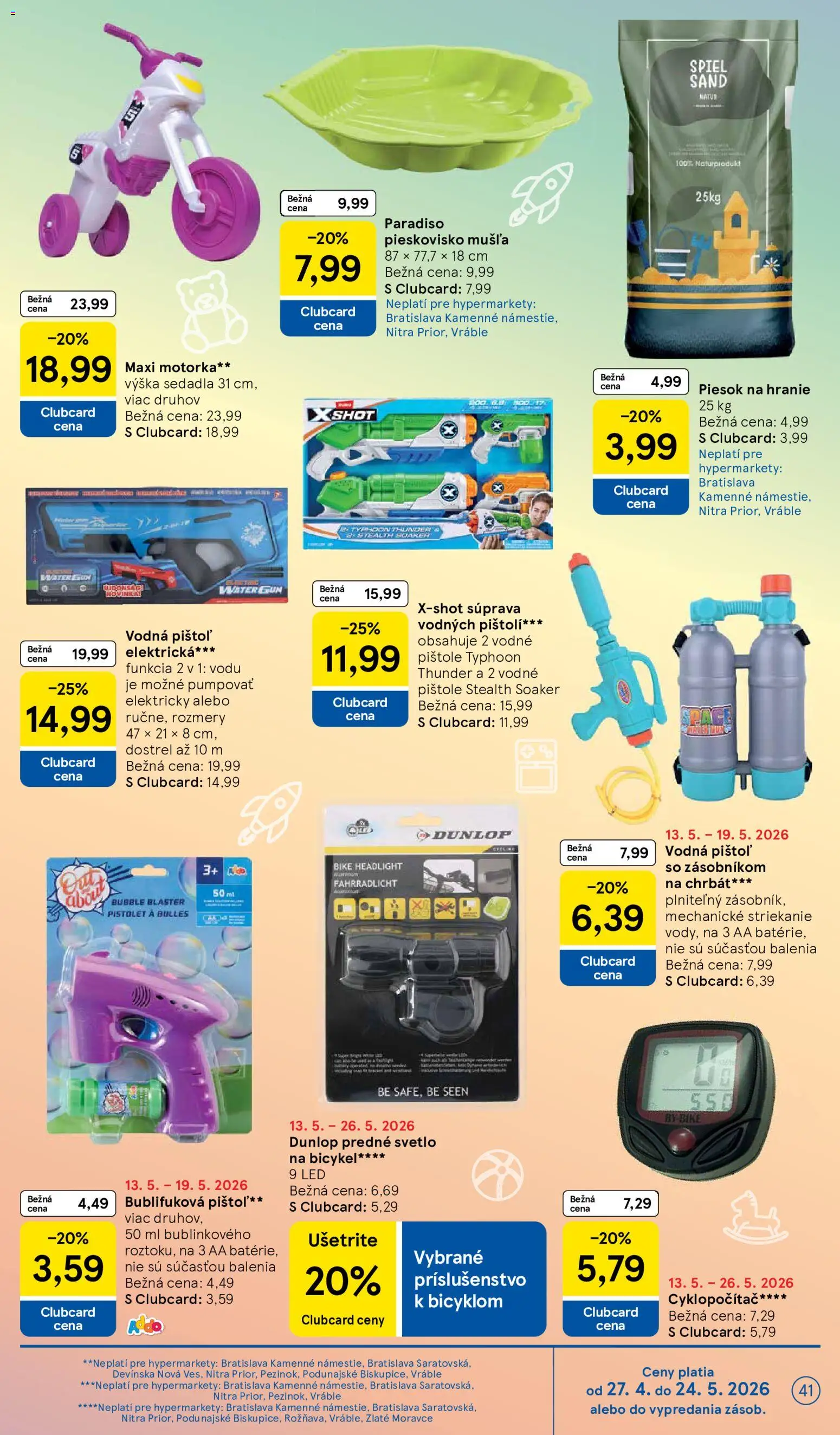 Nové Tesco akcie – leták je platný od 13.05.2026 | Strana: 41 | Produkty: Svetlo, Svetlo na bicykel, Led