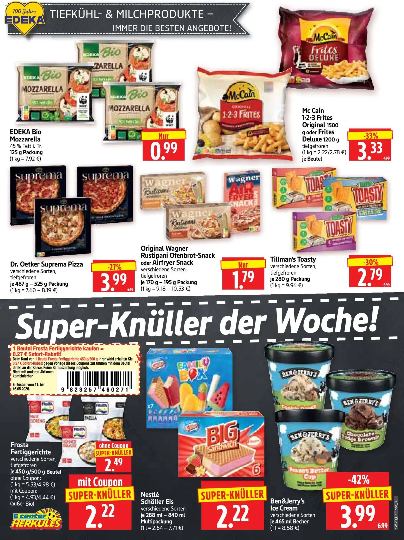 HERKULES Prospekt 	 – gültig ab 11.05.2026 | Seite: 8 | Produkte: Butter, Mozzarella, Frosta, Pizza