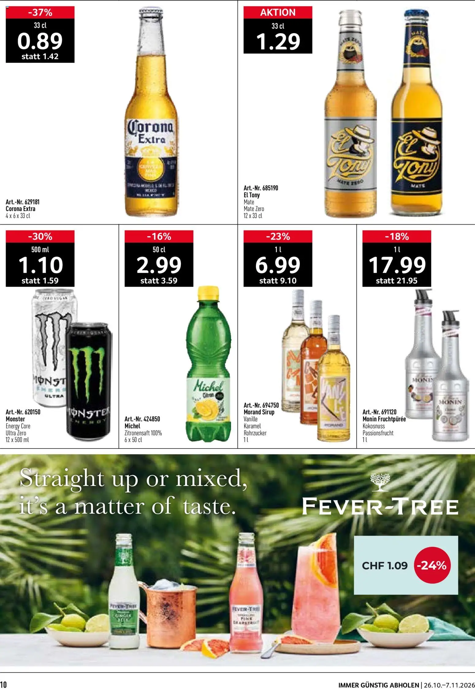 Prodega aktionen Nightlife – gültig ab 26.10.2026 | Seite: 10 | Produkte: Corona Extra, Vanille, Sirup
