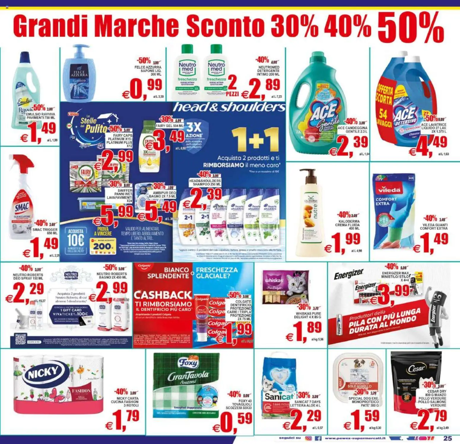 Volantino Pewex del 29.05.2026 | Pagina: 25 | Prodotti: Shampoo, Dentifricio, Olio, Lavatrice