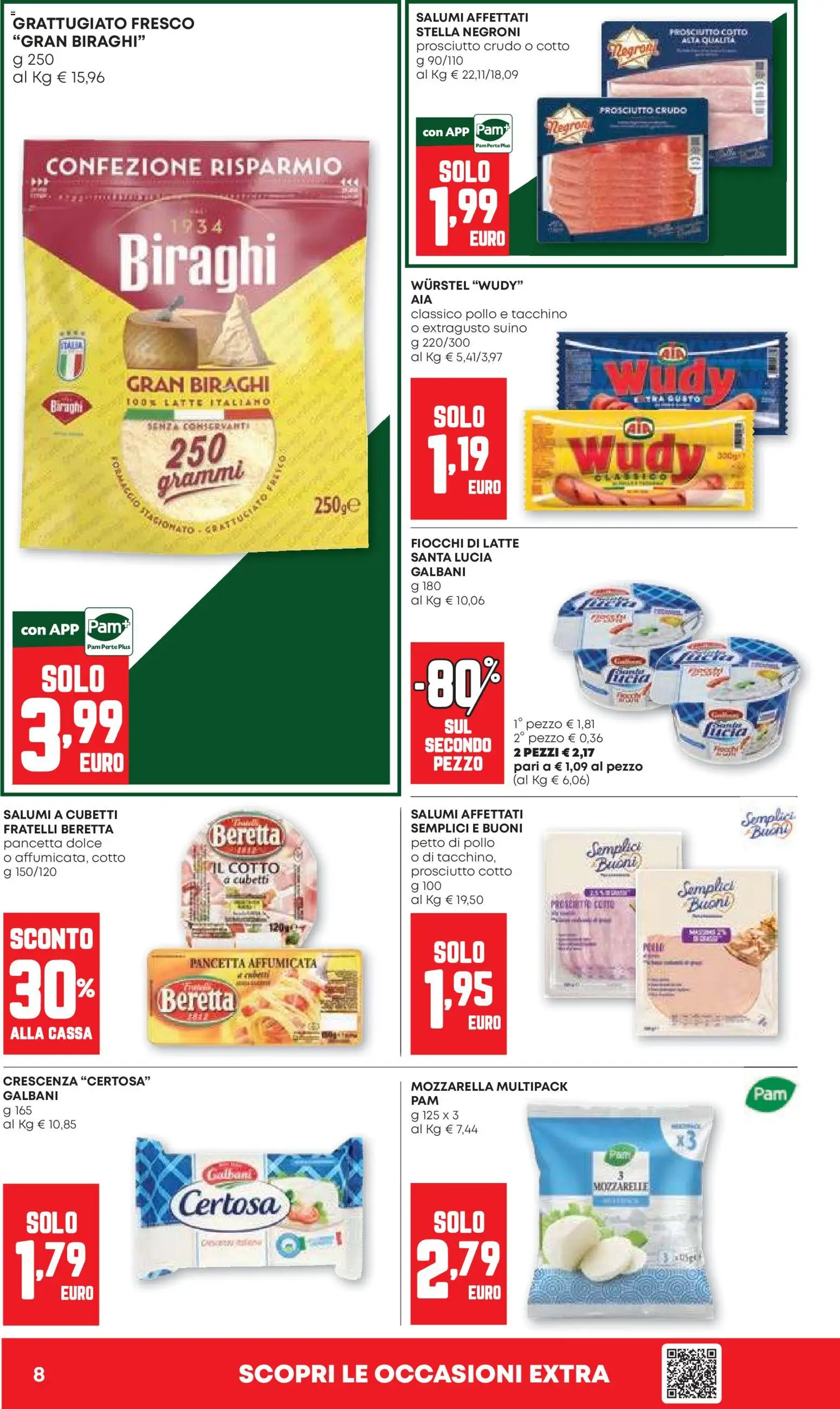 Volantino PAM del 13/08/2026 | Pagina: 8 | Prodotti: Petto di Pollo, Prosciutto Cotto, Pollo, Fiocchi
