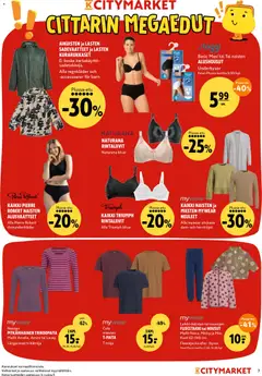 K-Citymarket-mainoslehti voimassa 14/09/2026 alkaen | Sivu: 7 | Tuotteet: Housut, Alusvaatteet, Rintaliivit, Alushousut